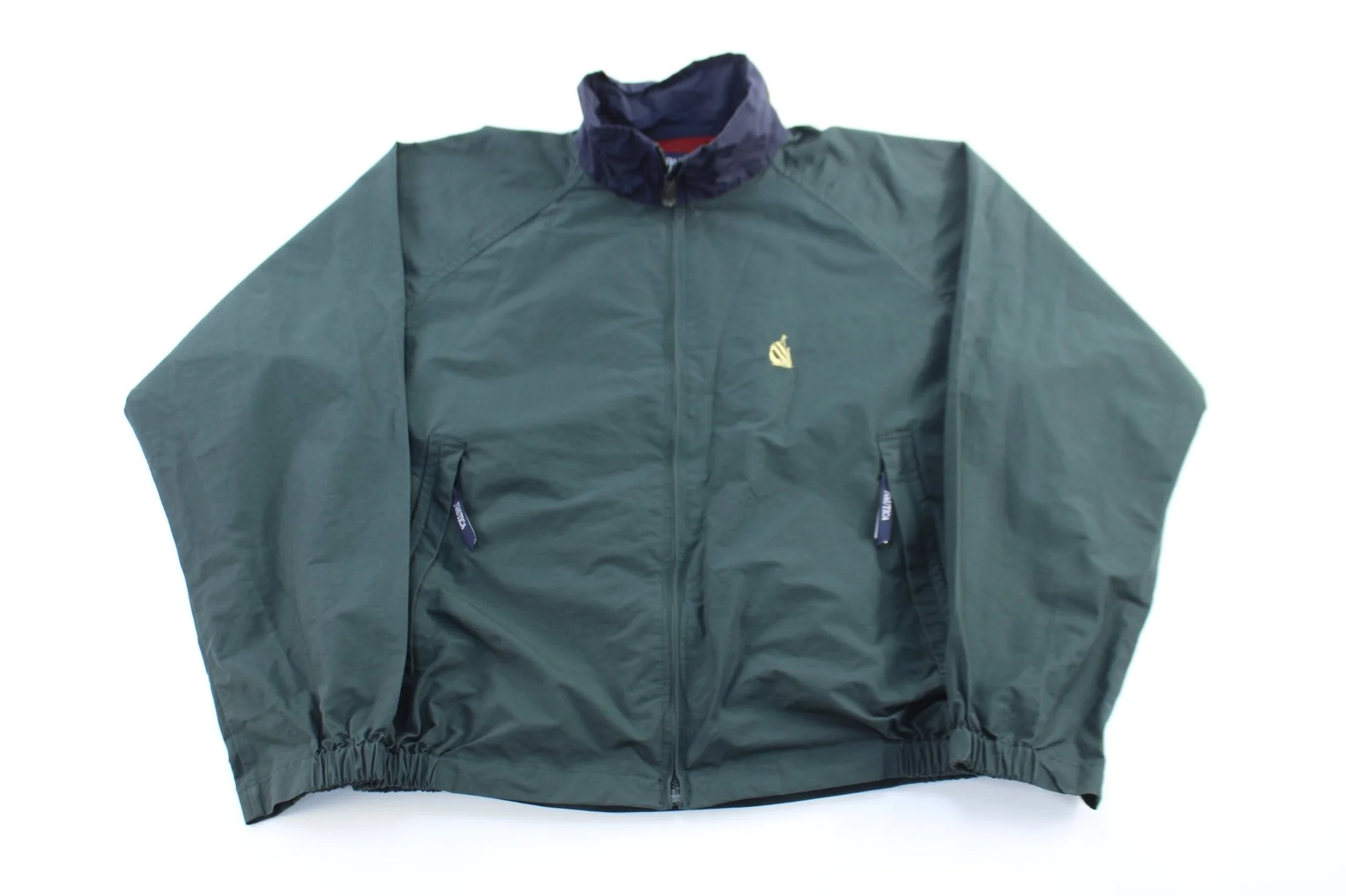 90's Nautica Embroidered Logo Green Zip Up Jacket