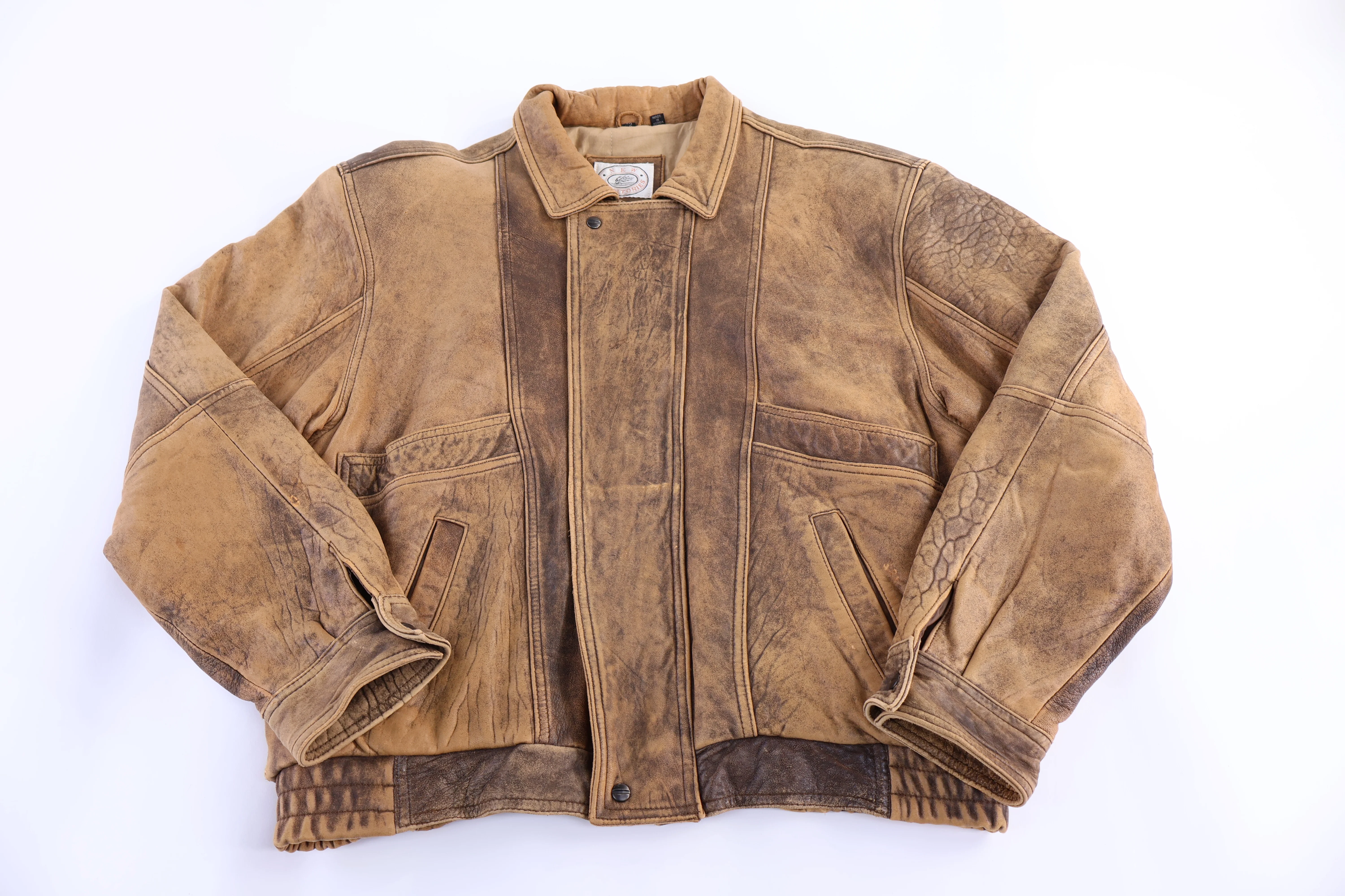 90's New Territories Leather Bomber Jacket