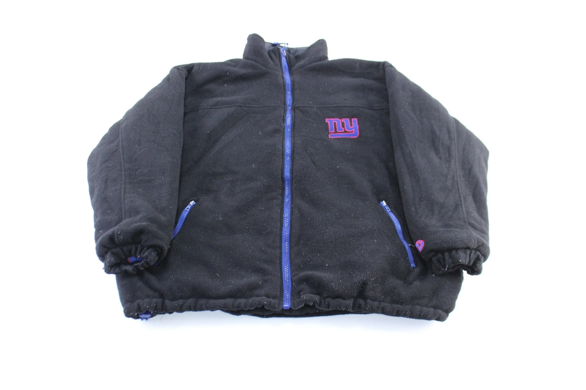 90's New York Giants Embroidered Reversible Zip Up Jacket - Image 3