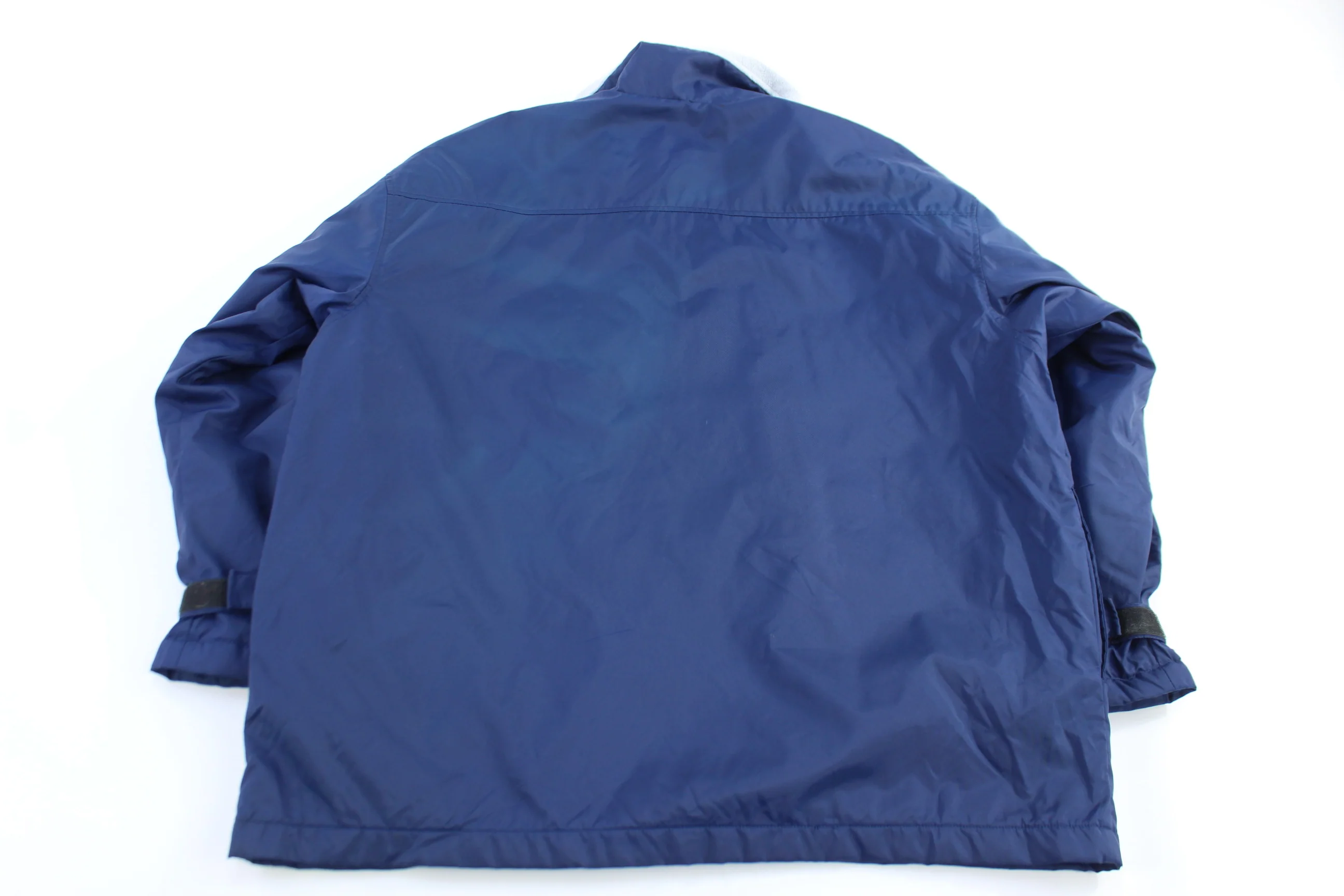 90's Nike Embroidered Logo Blue Full Zip Parka Jacket - Image 2