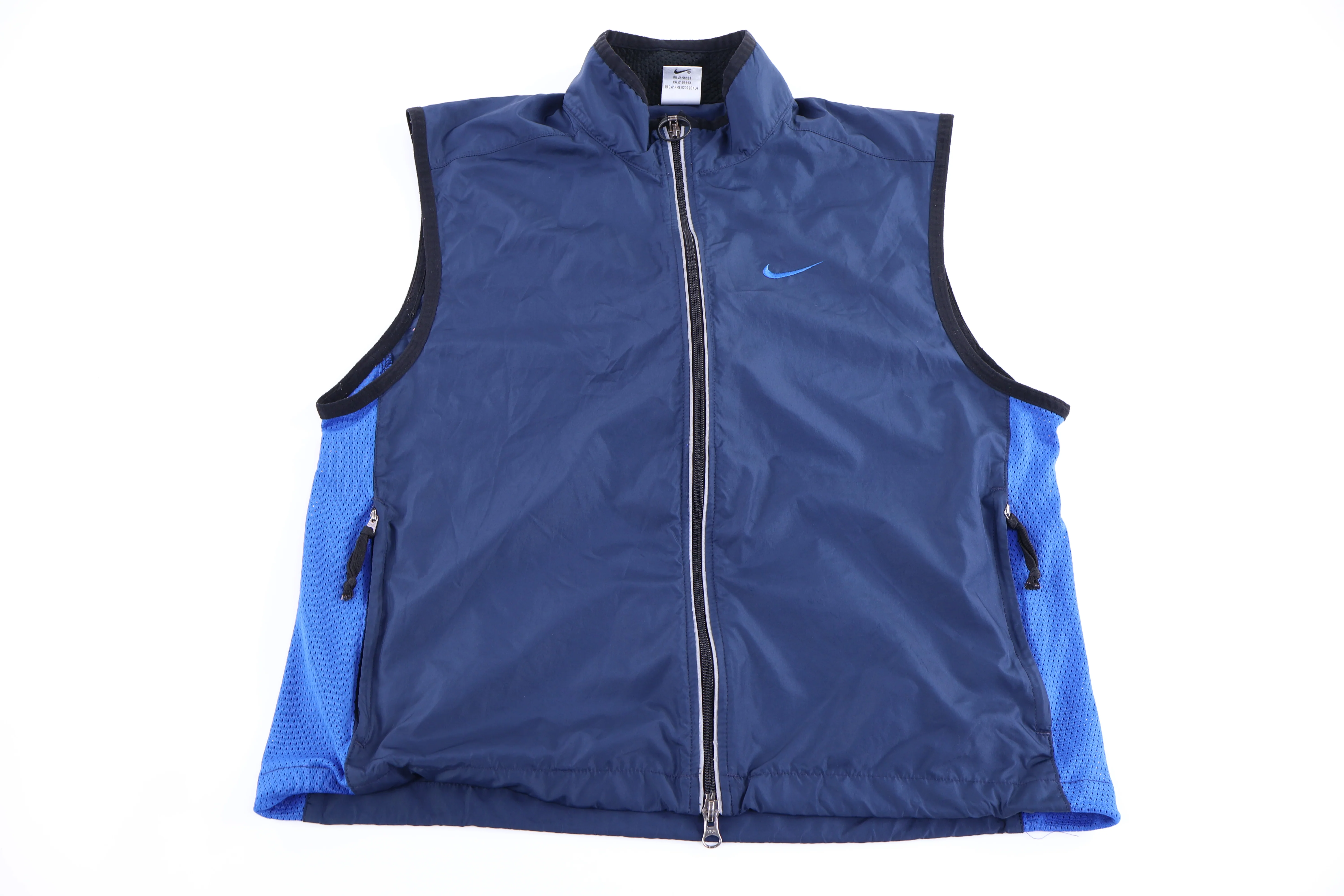 90's Nike Embroidered Logo blue full Zip Vest
