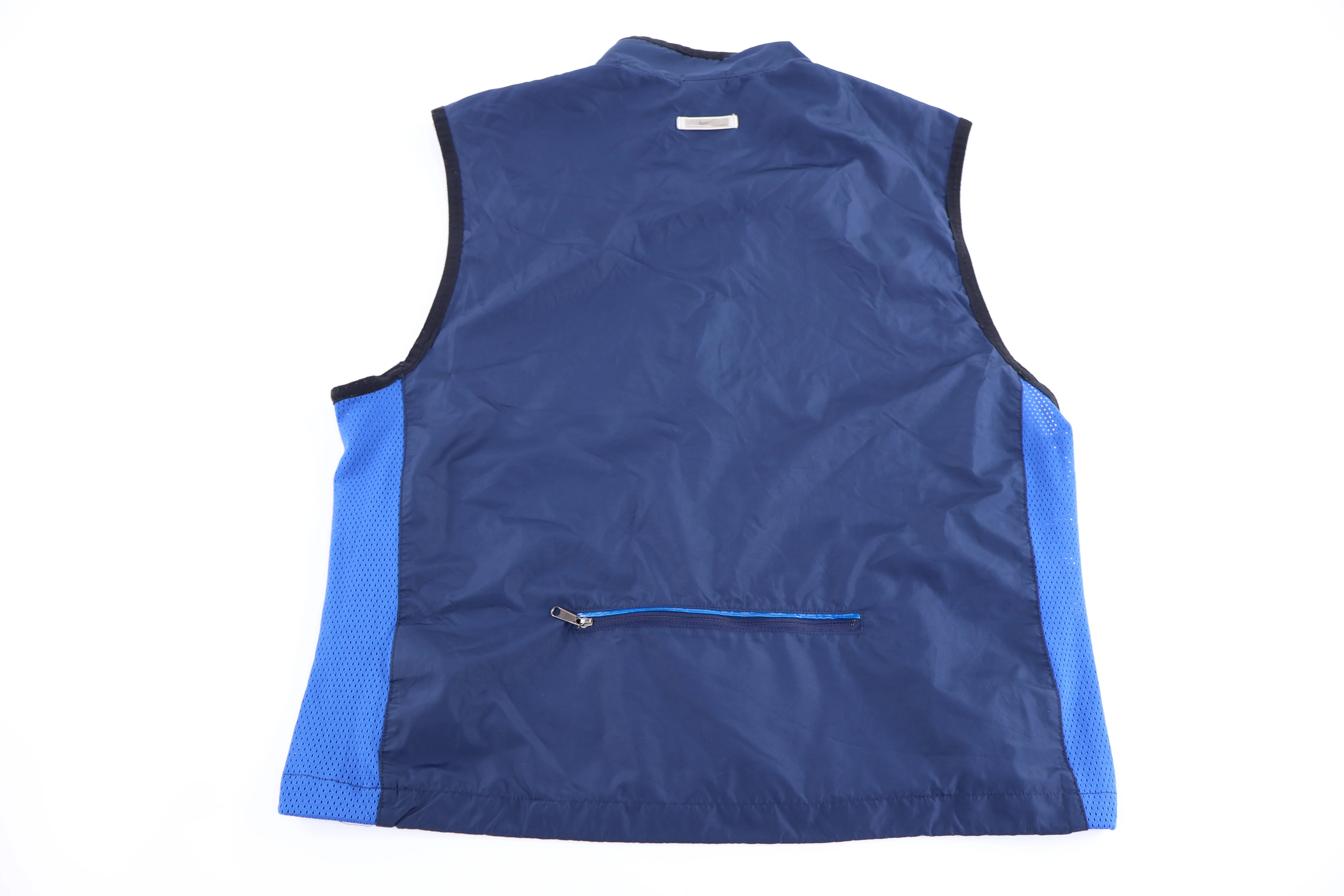 90's Nike Embroidered Logo blue full Zip Vest - Image 2