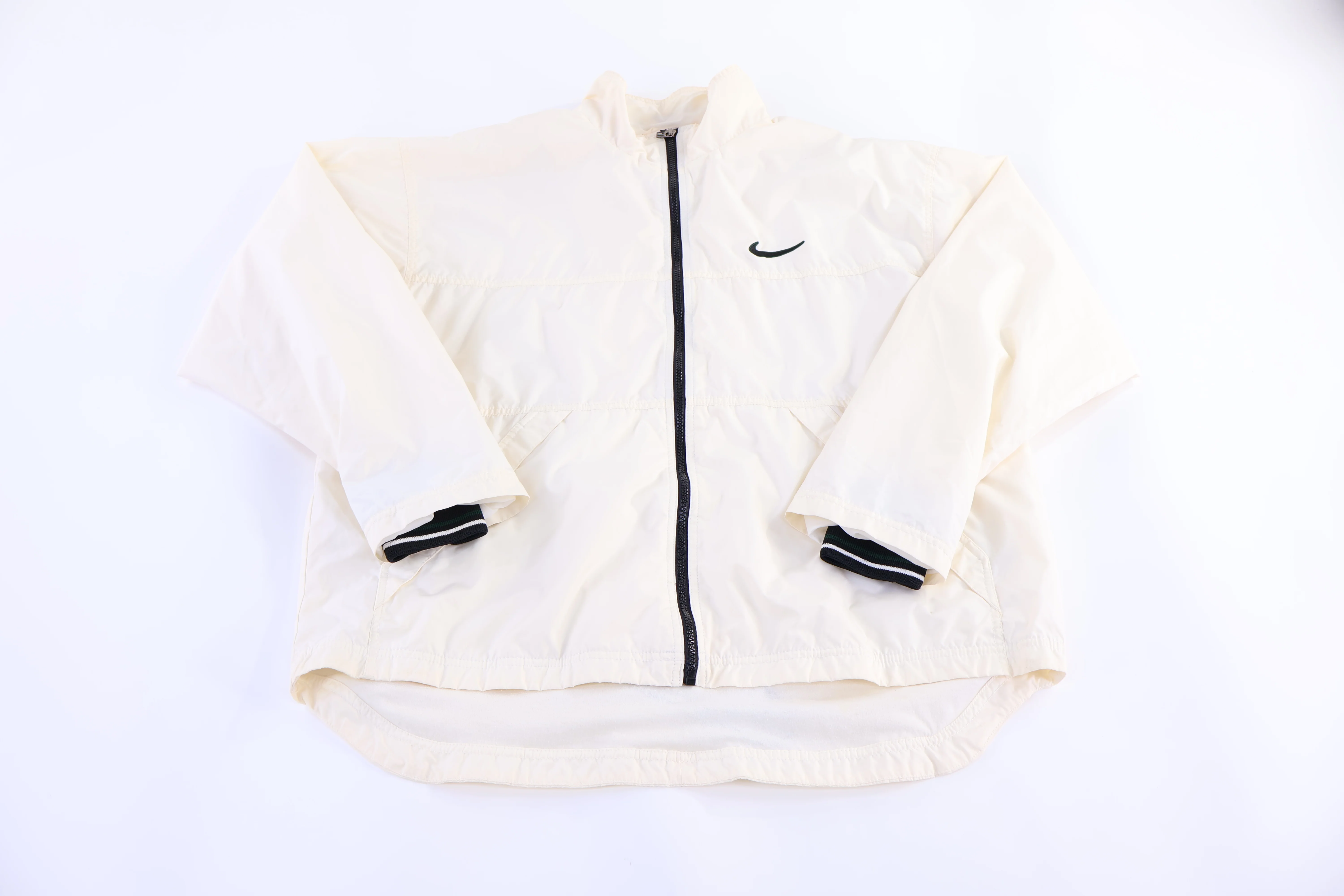 90's Nike Embroidered Logo Cream Full Zip Jacket