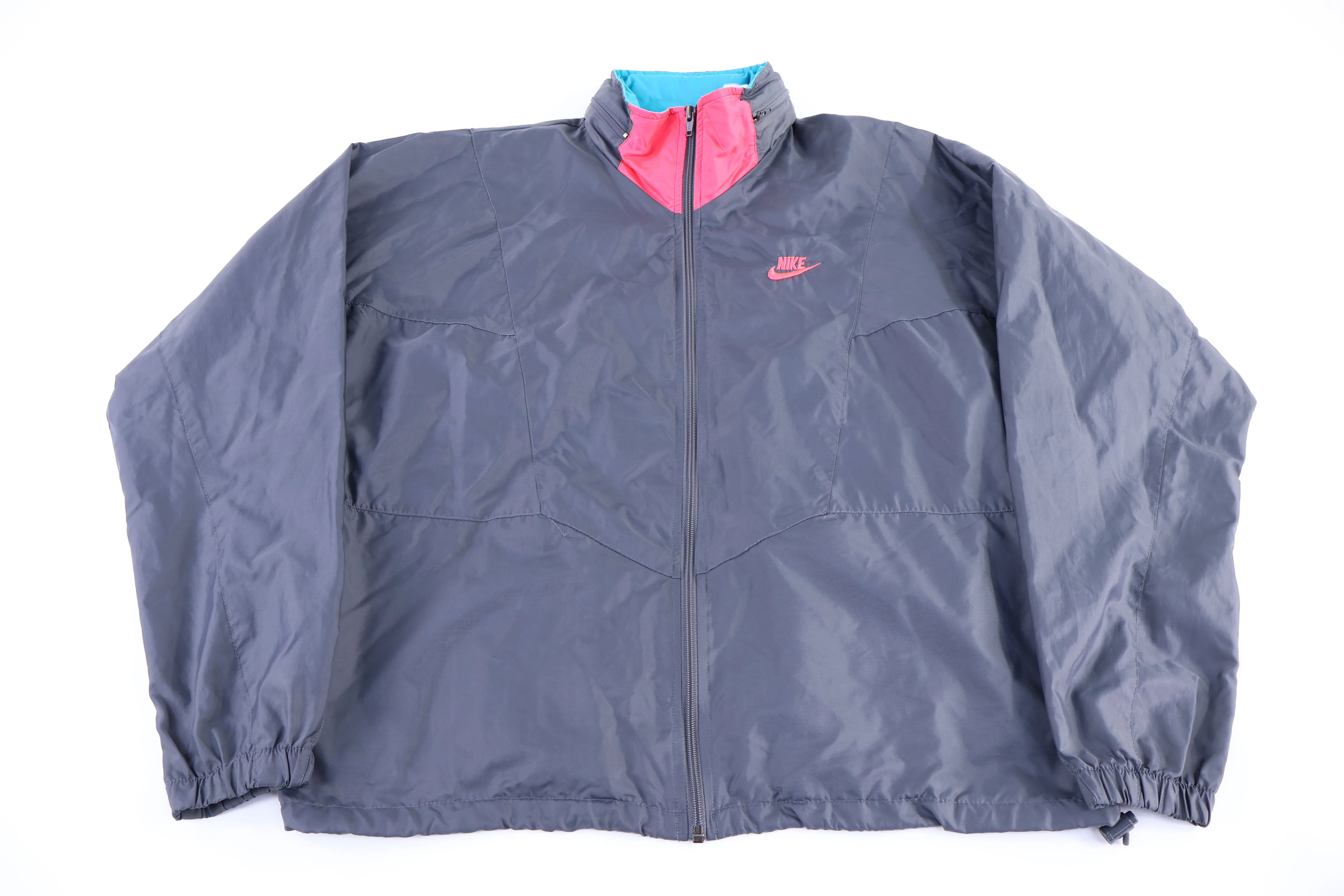 90's Nike Embroidered Logo Grey Full Zip Jacket