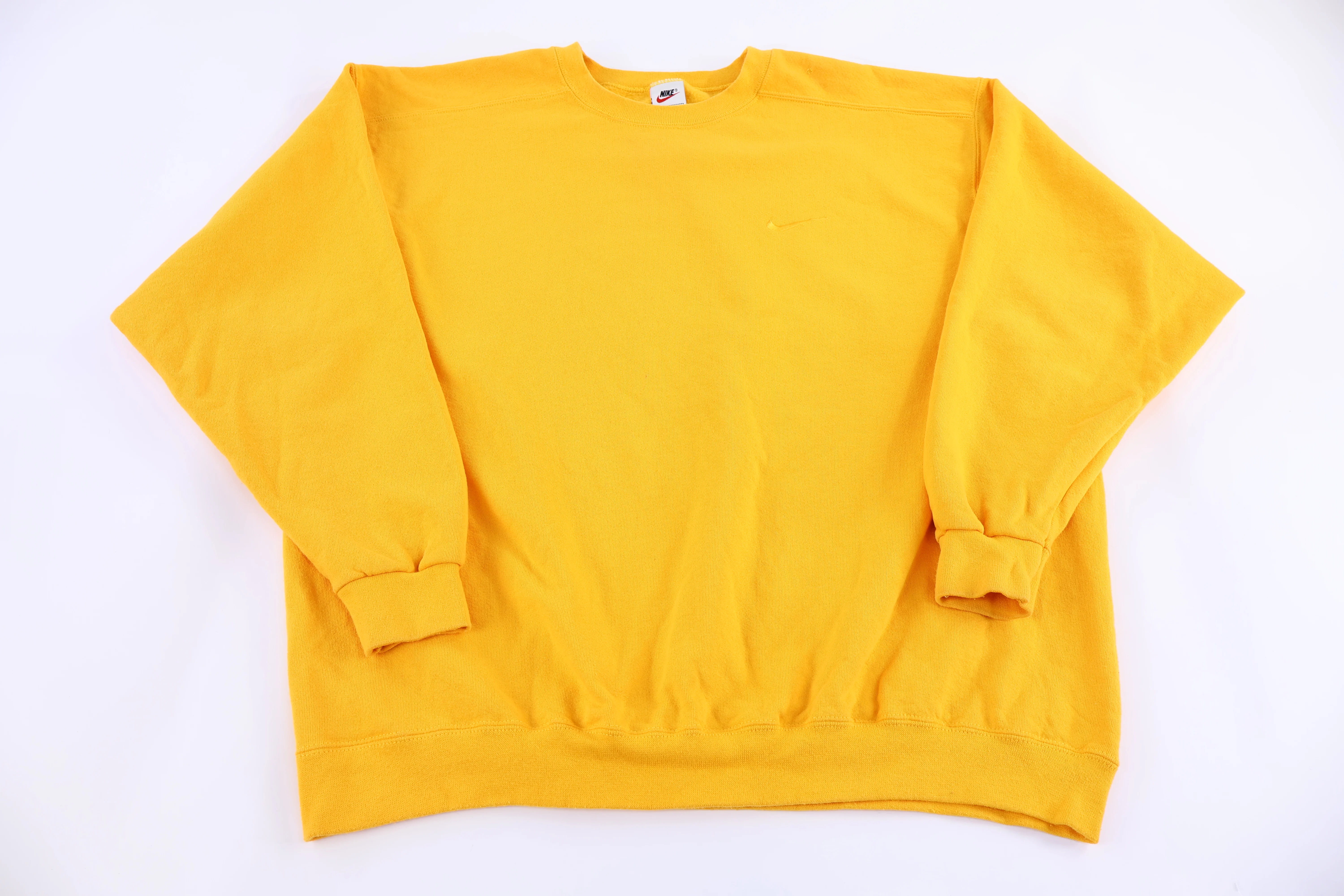 90's Nike Embroidered Logo Yellow Sweatshirt