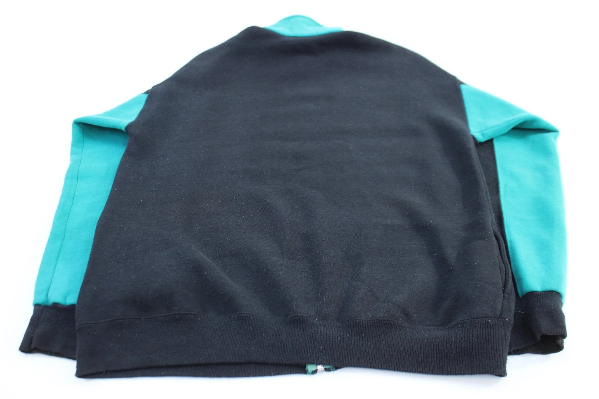 90's Nike Logo Embroidered Black & Green Full Zip Jacket - Image 2
