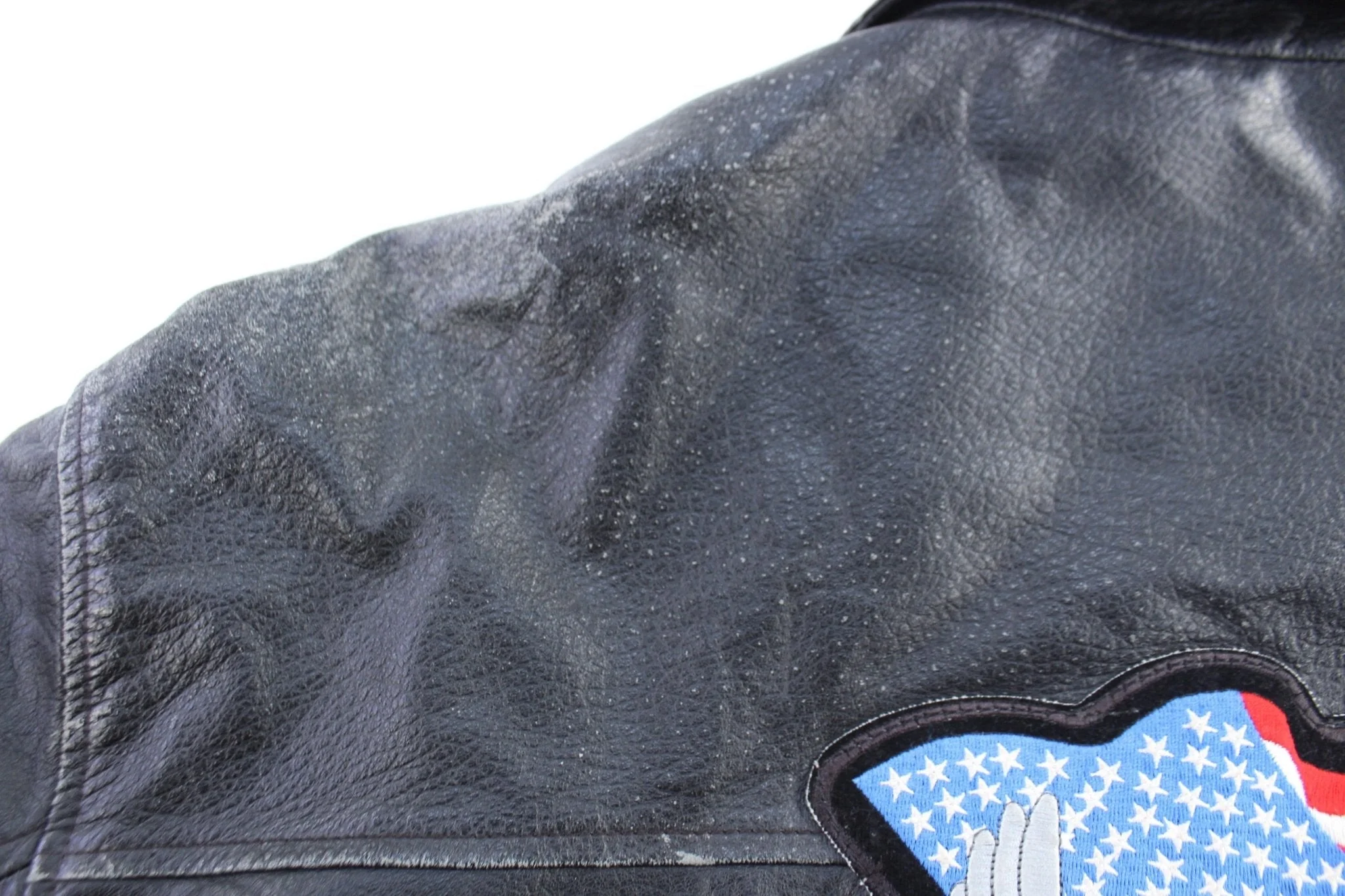 90's Outbrook Black Full Zip Leather Jacket - Image 3