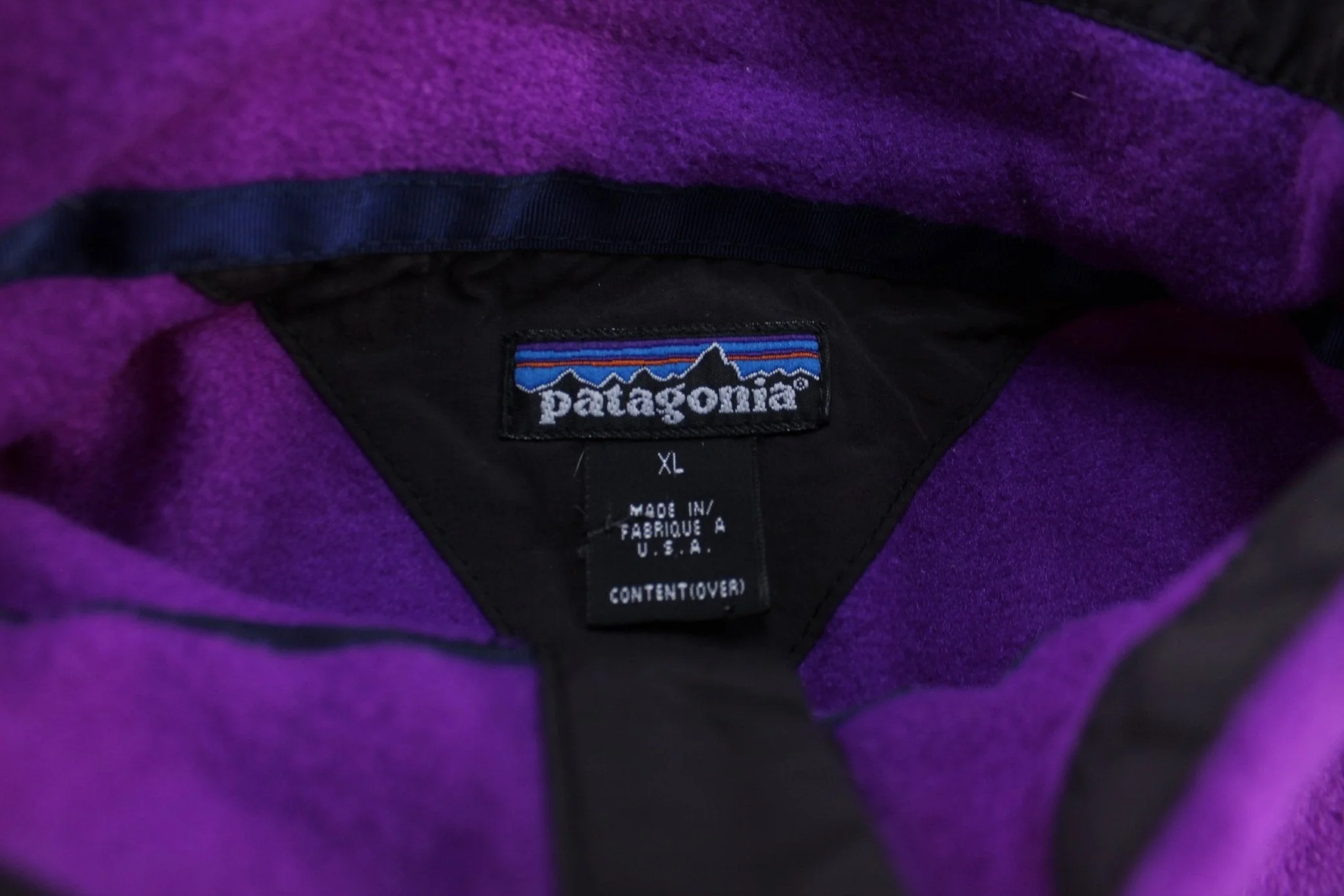 90's Patagonia Embroidered Logo Purple Pullover Jacket - Image 3