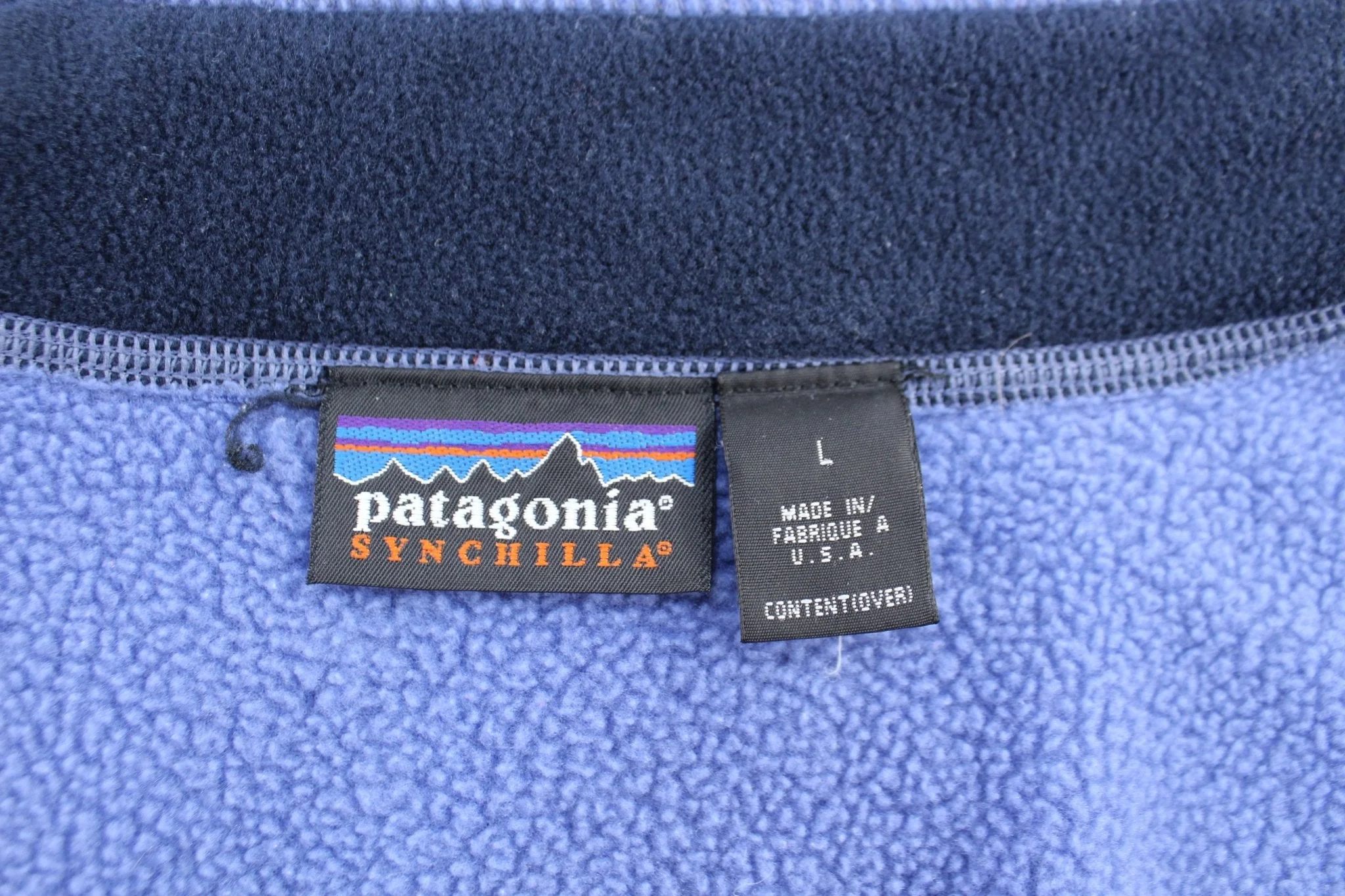 90's Patagonia Synchilla Blue Fleece Zip Up Vest - Image 3
