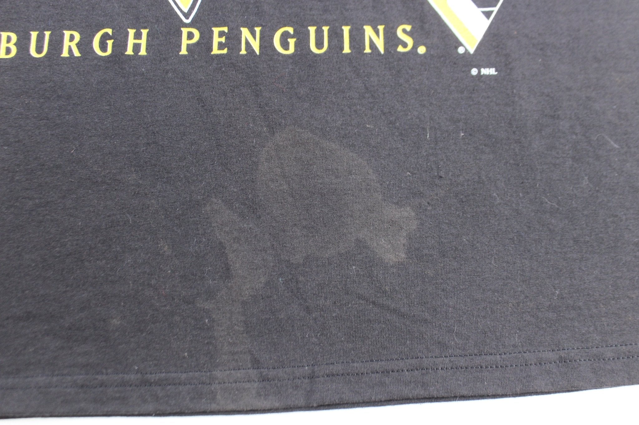 90's Pittsburgh Penguins Hockey Nutmeg Graphic T-Shirt - Image 4