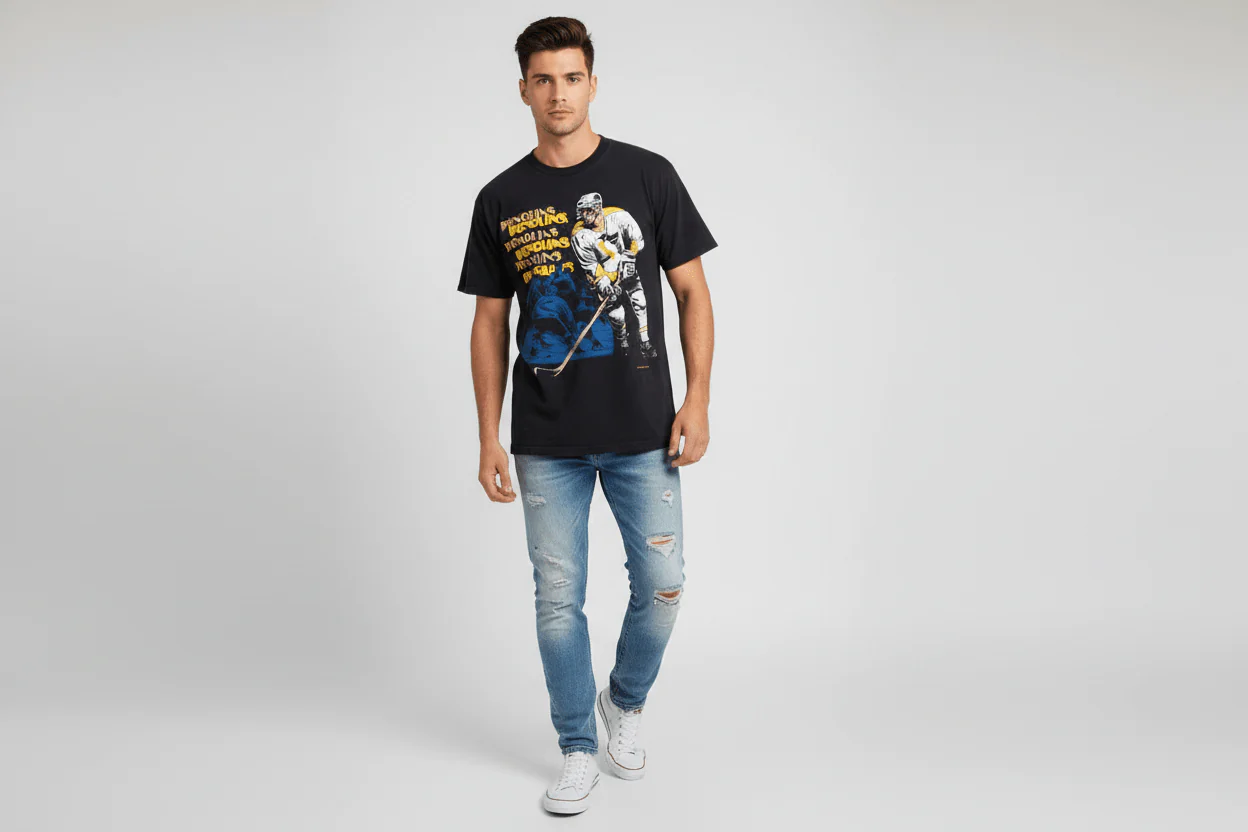 90's Pittsburgh Penguins Hockey T-shirt - Image 2