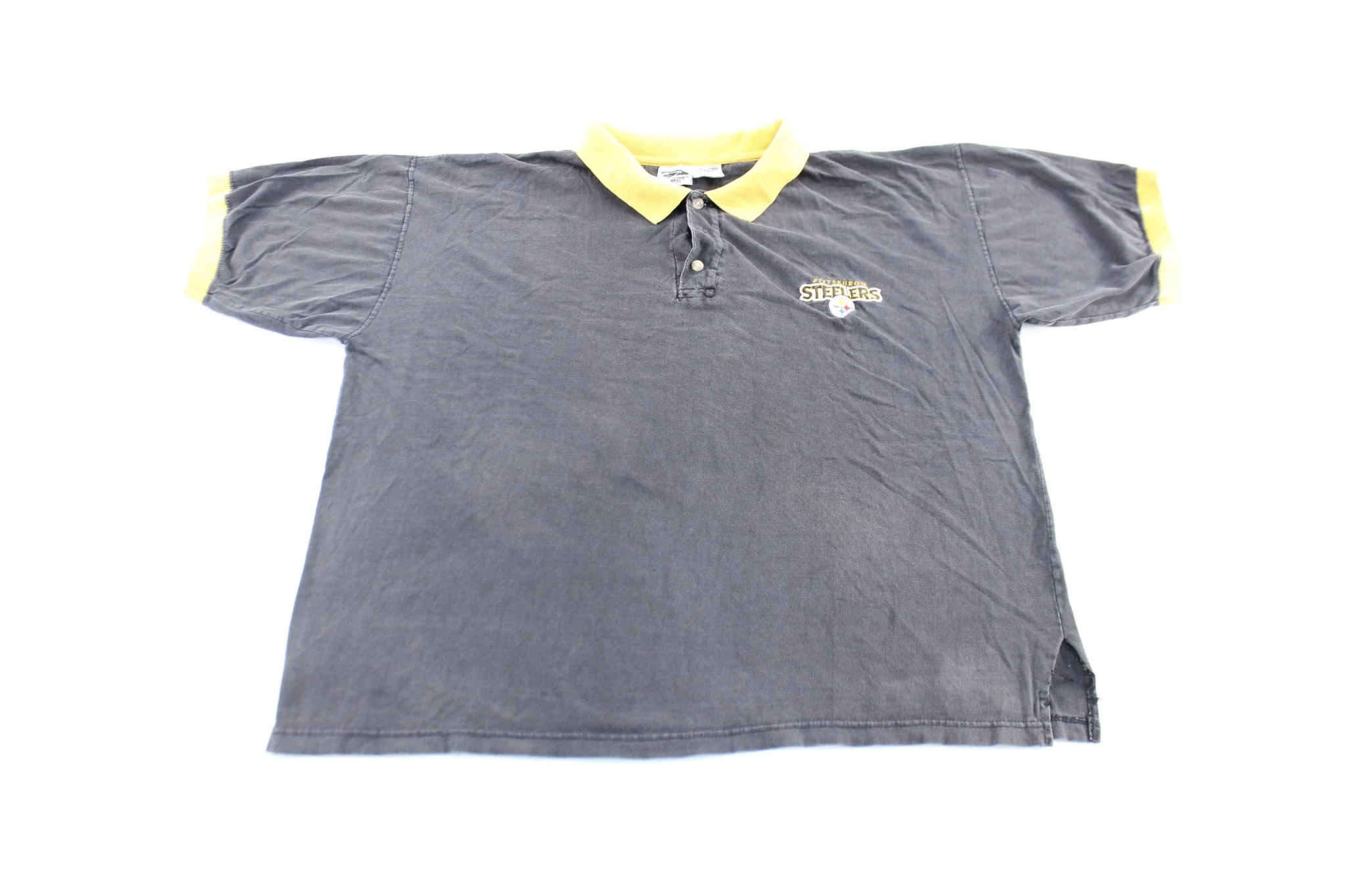 90's Pittsburgh Steelers Embroidered Button Up Polo