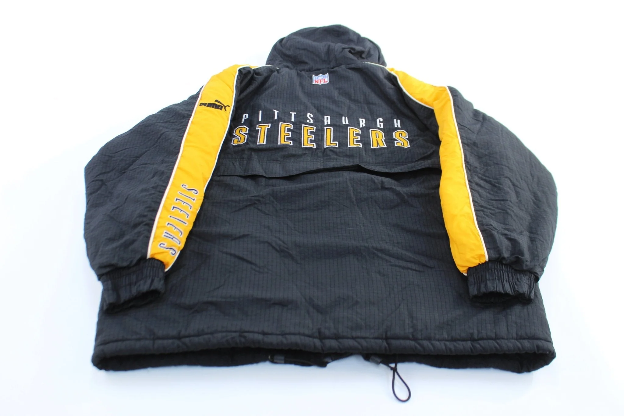 90's Pittsburgh Steelers Embroidered Puma Zip Up Jacket - Image 2