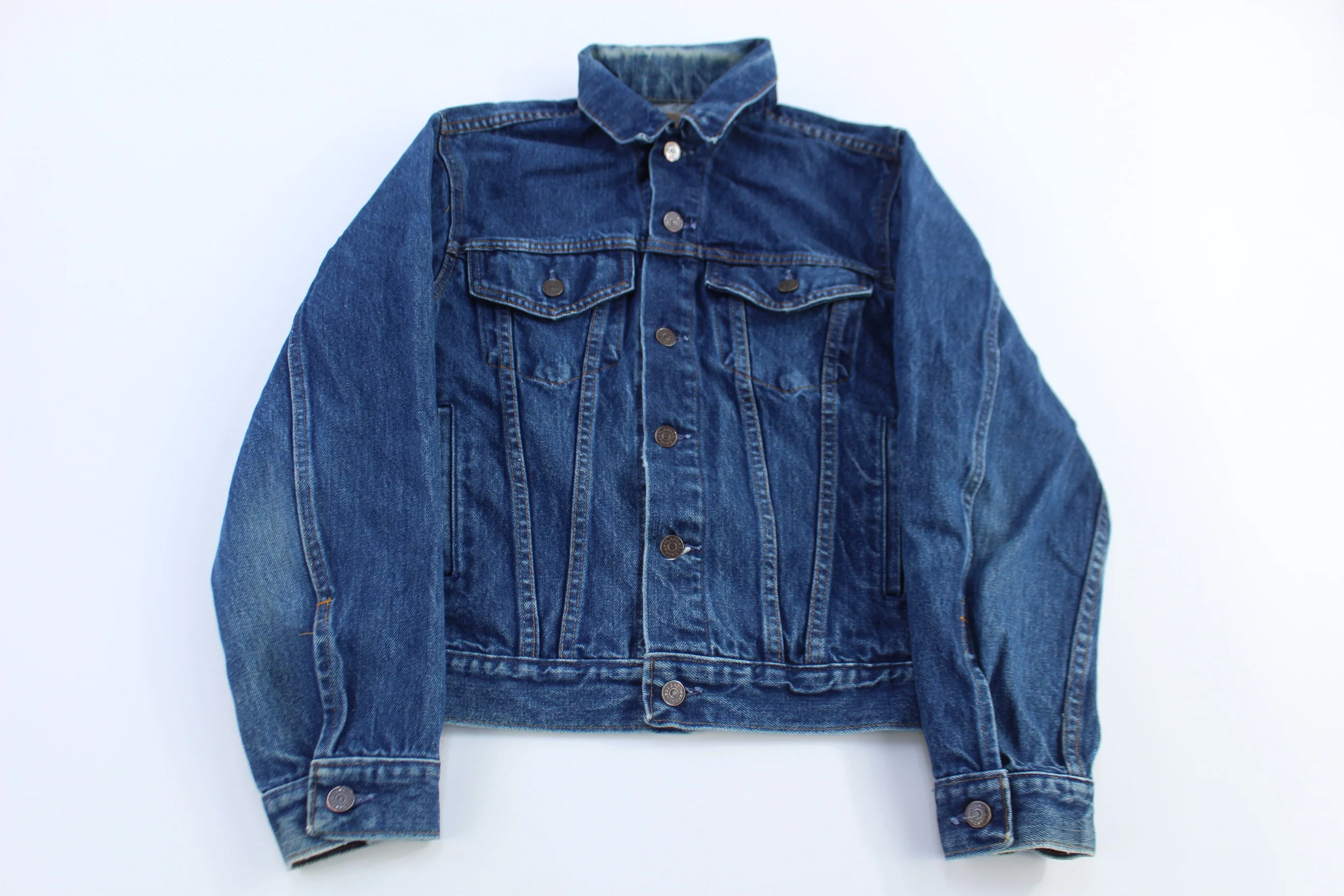 90's Plain Pockets Dark Wash Denim Jacket