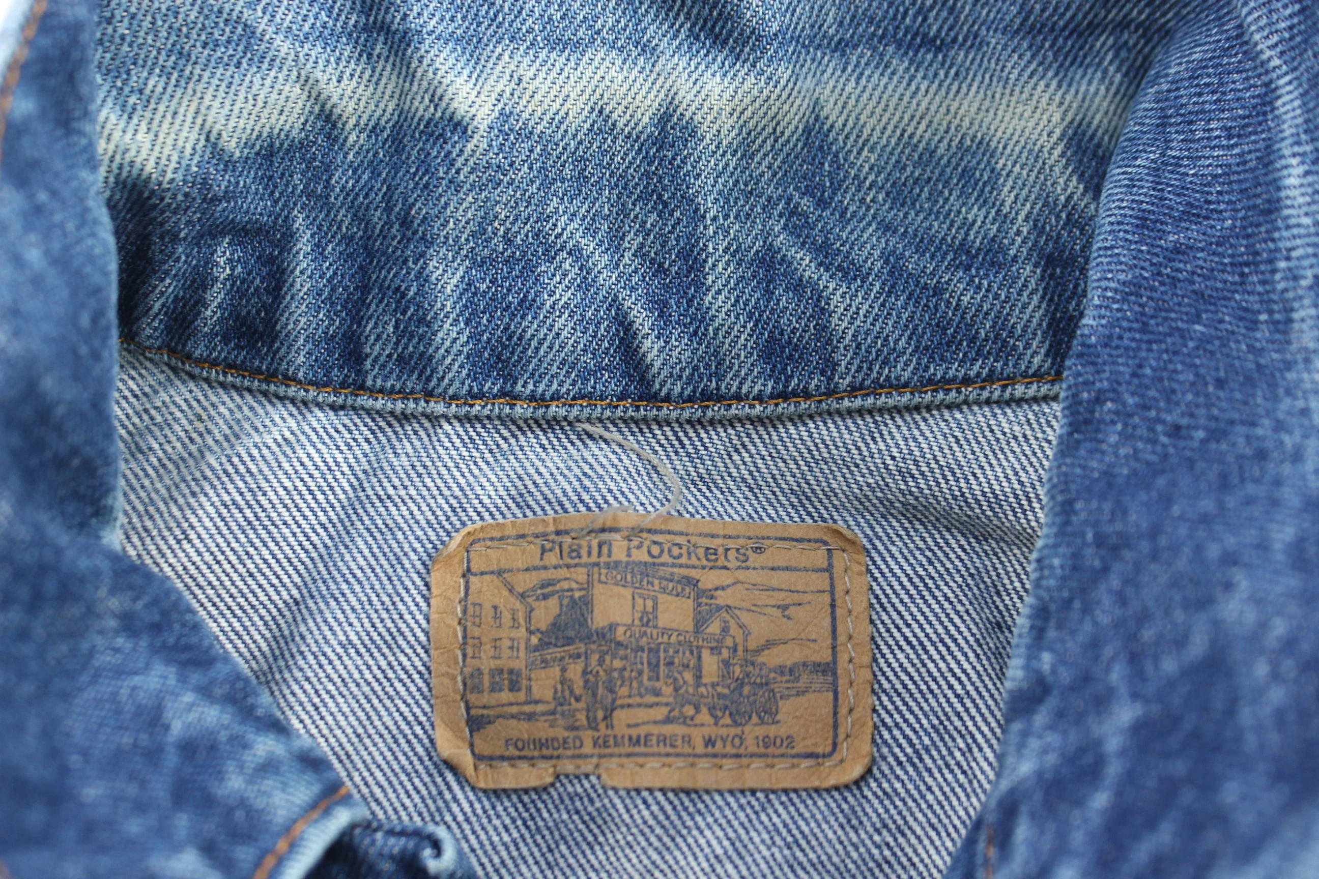 90's Plain Pockets Dark Wash Denim Jacket - Image 3