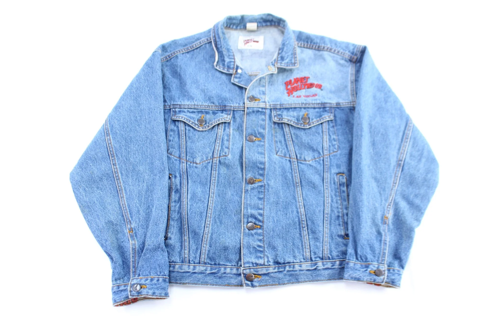 90's Planet Hollywood Embroidered Las Vegas Denim Jacket