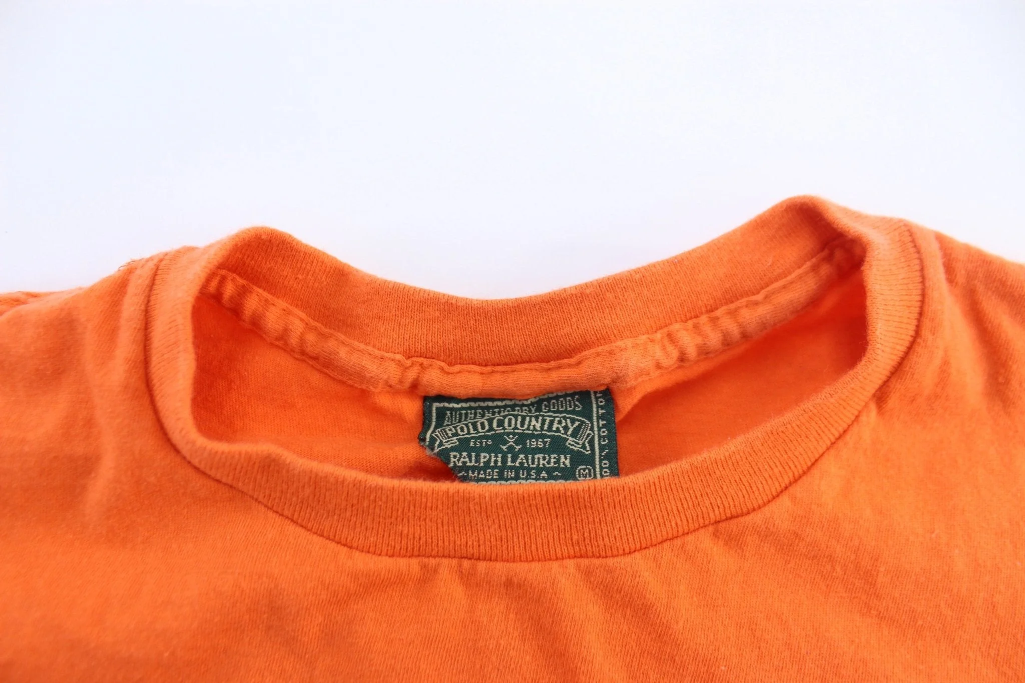 90's Ralph Lauren Polo Country Orange T-Shirt - Image 4