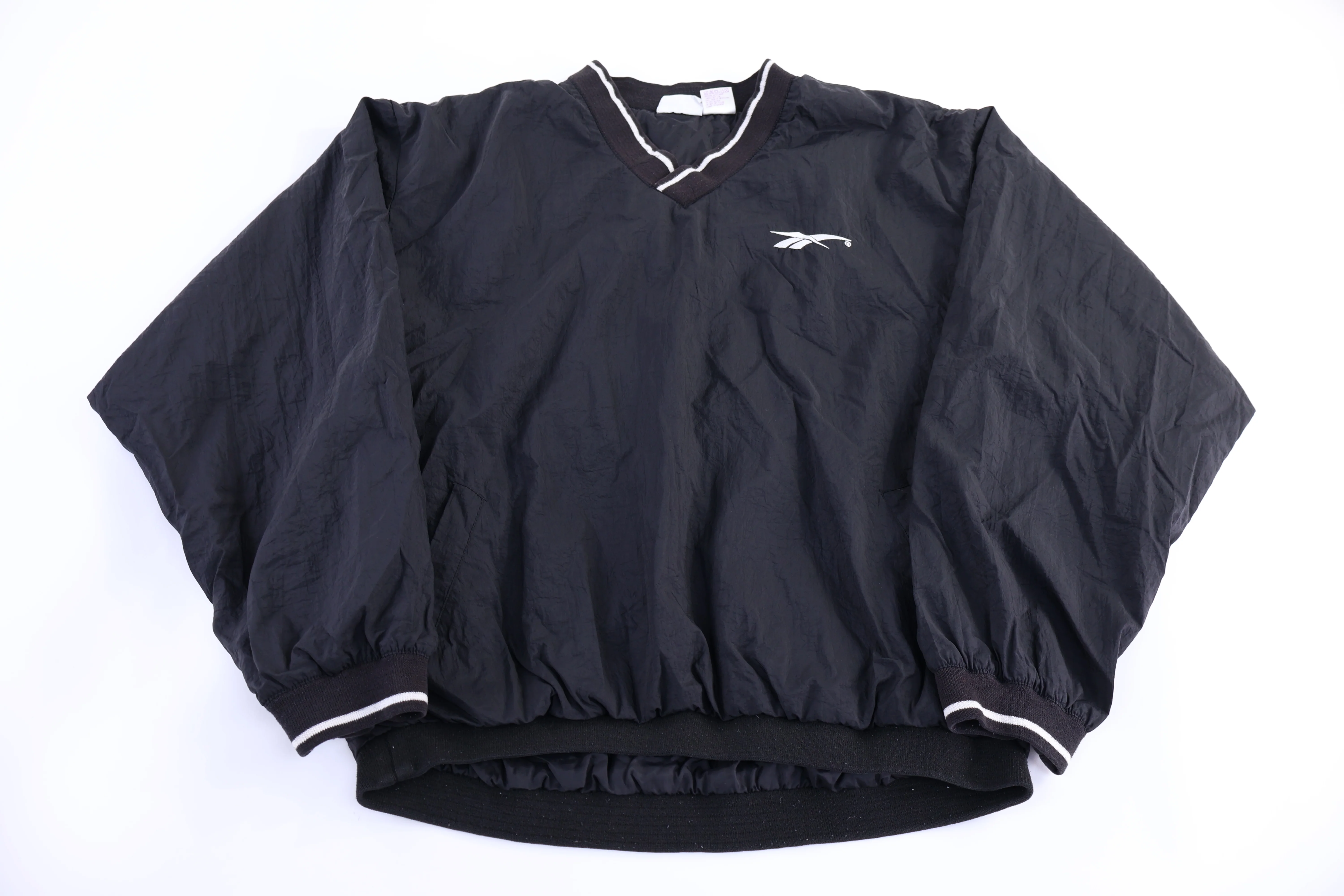 90's Reebok Embroidered Logo Black Pullover Windbreaker