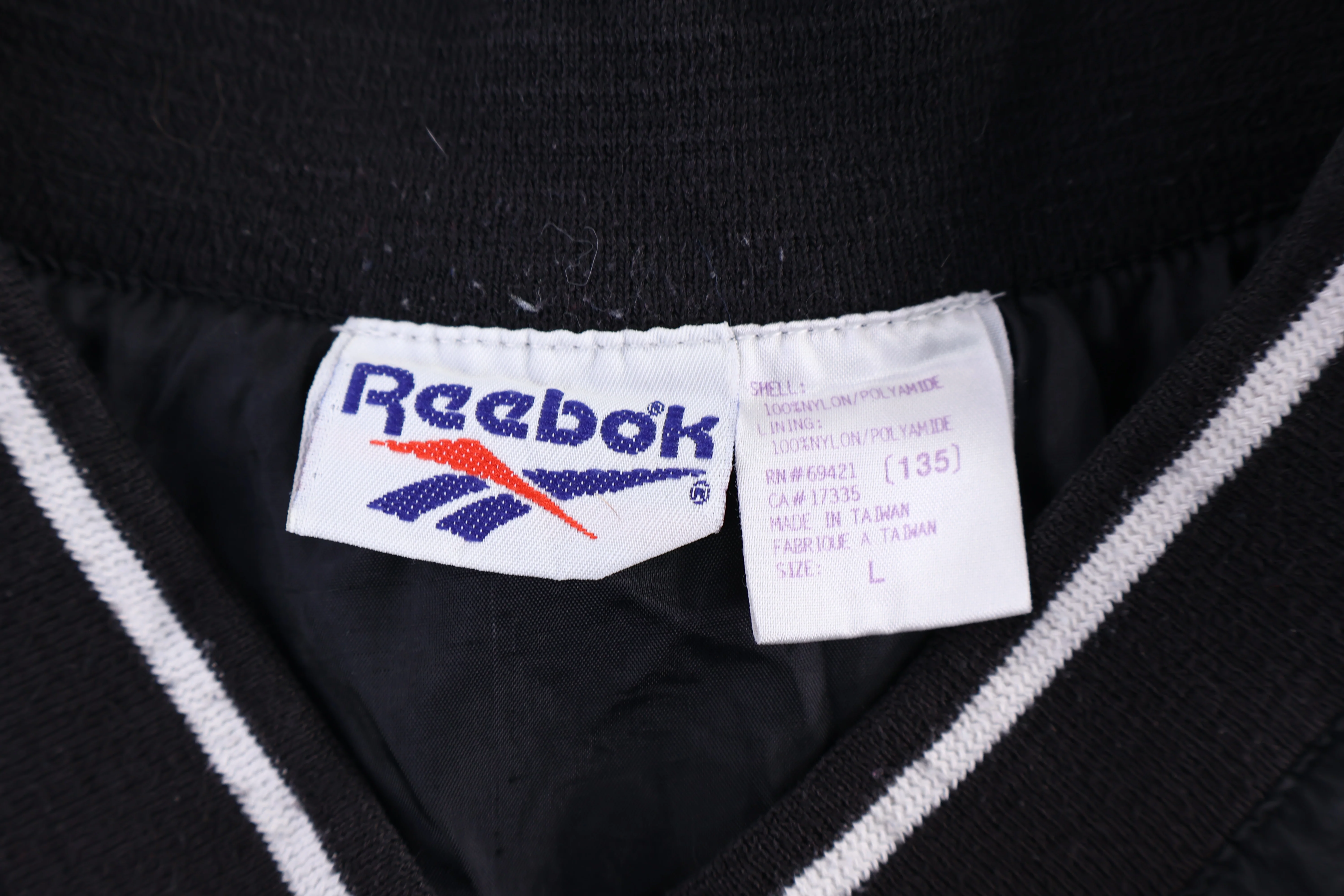 90's Reebok Embroidered Logo Black Pullover Windbreaker - Image 3