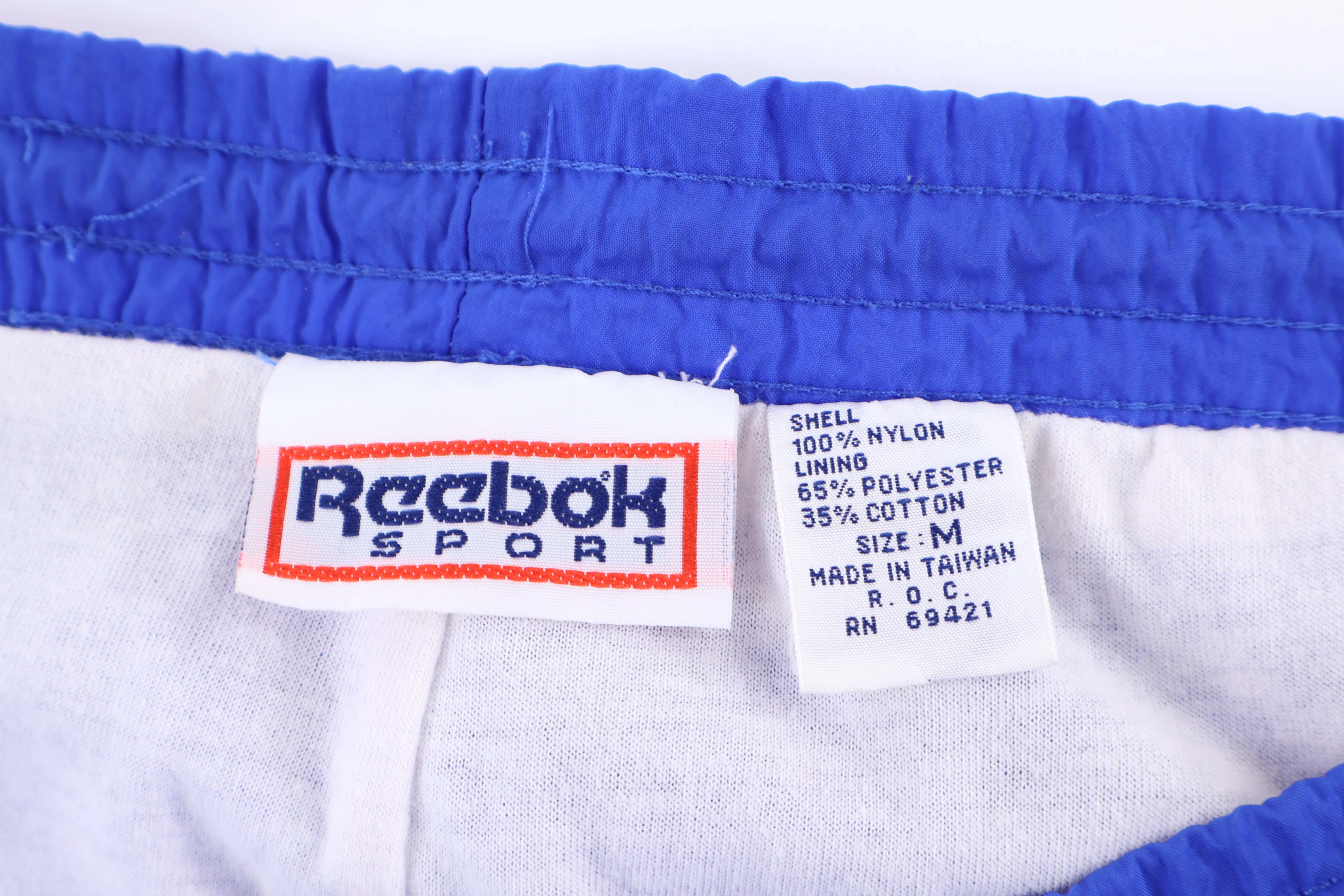 90's Reebok Embroidered Logo Blue Track Pants - Image 3