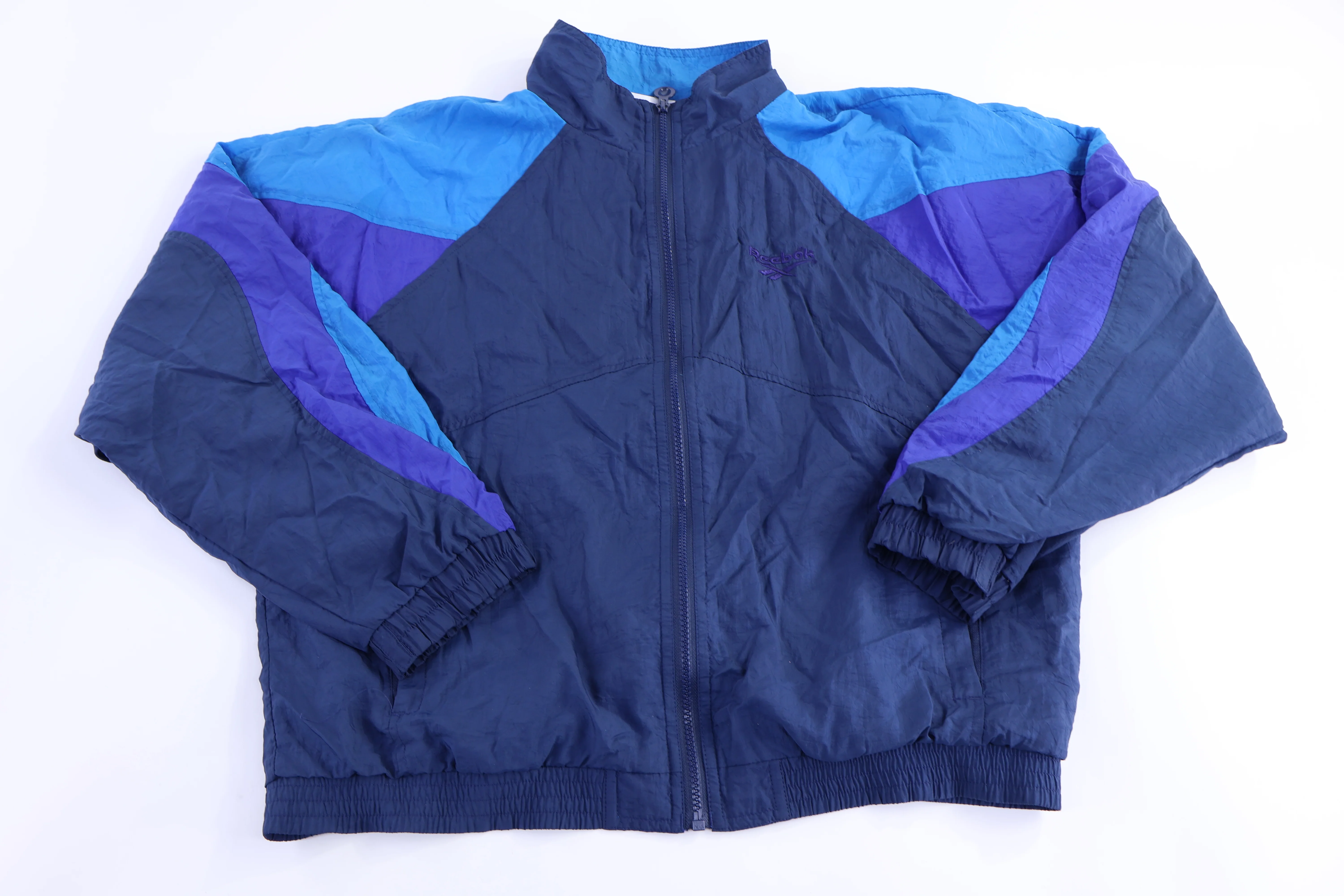 90's Reebok Embroidered Logo Full Zip Windbreaker