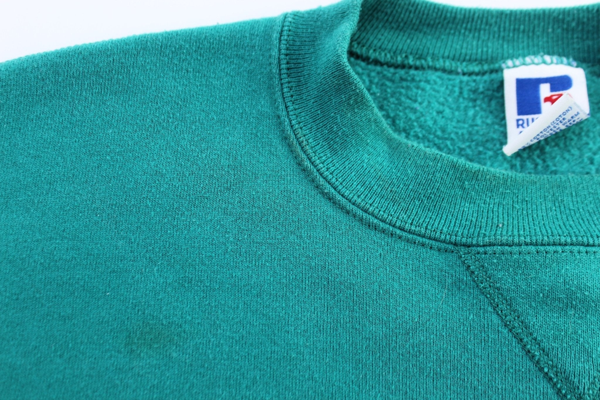 90's Russell Athletic Turquoise Blank Sweatshirt - Image 5