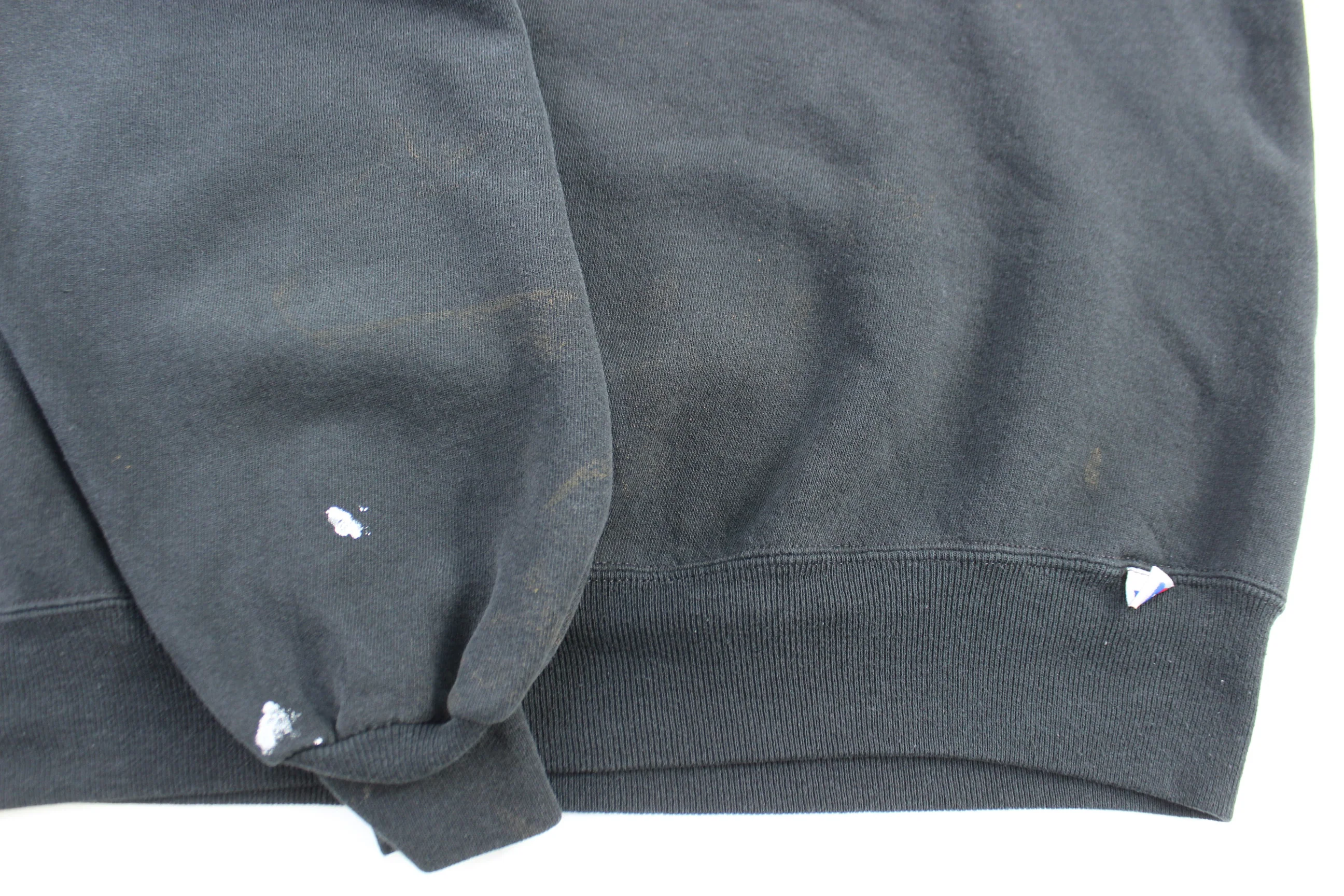90's Russell Athletics Black Blank Sweatshirt - Image 4