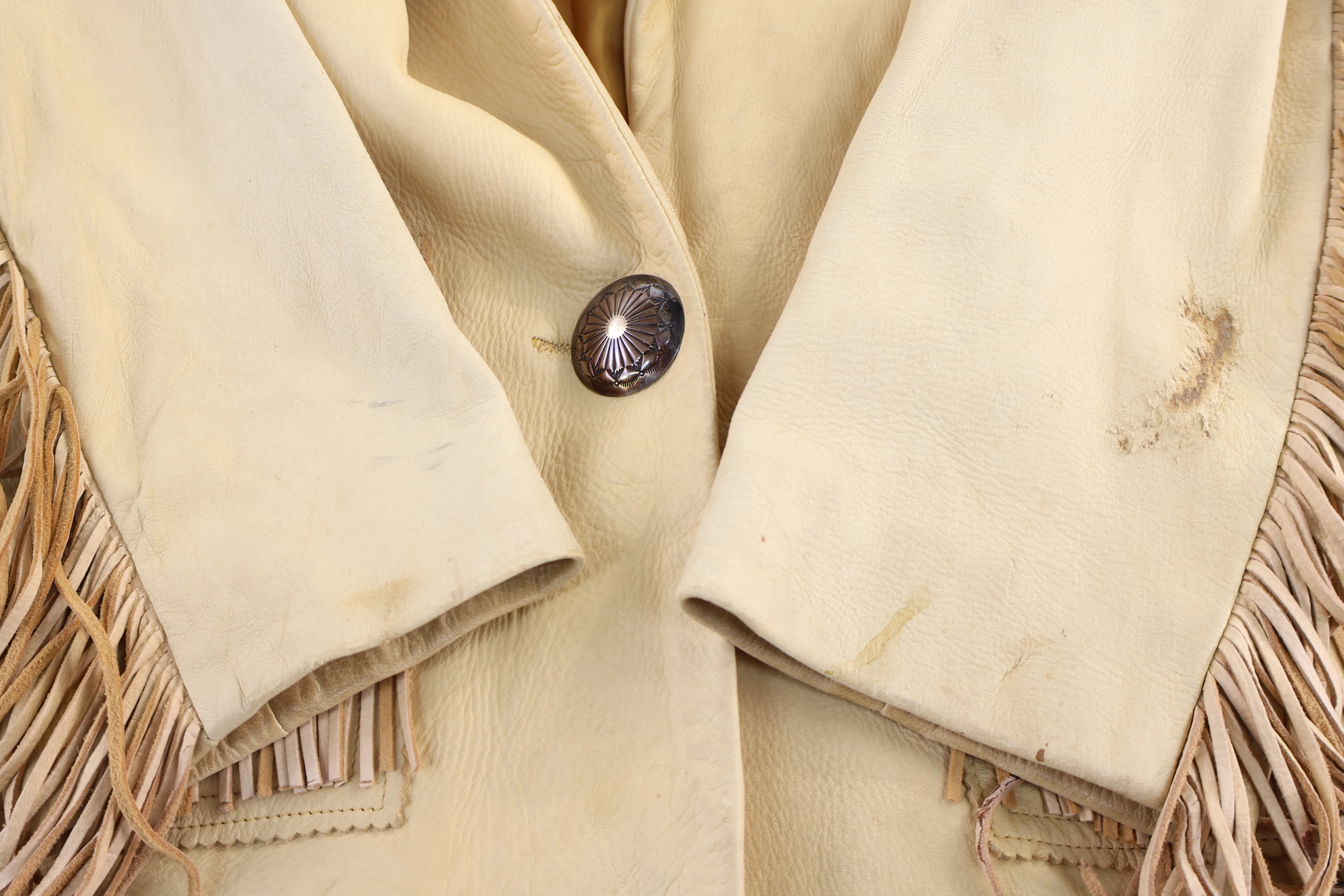 90's SHE Apparel Tan Fringe Leather Jacket - Image 3