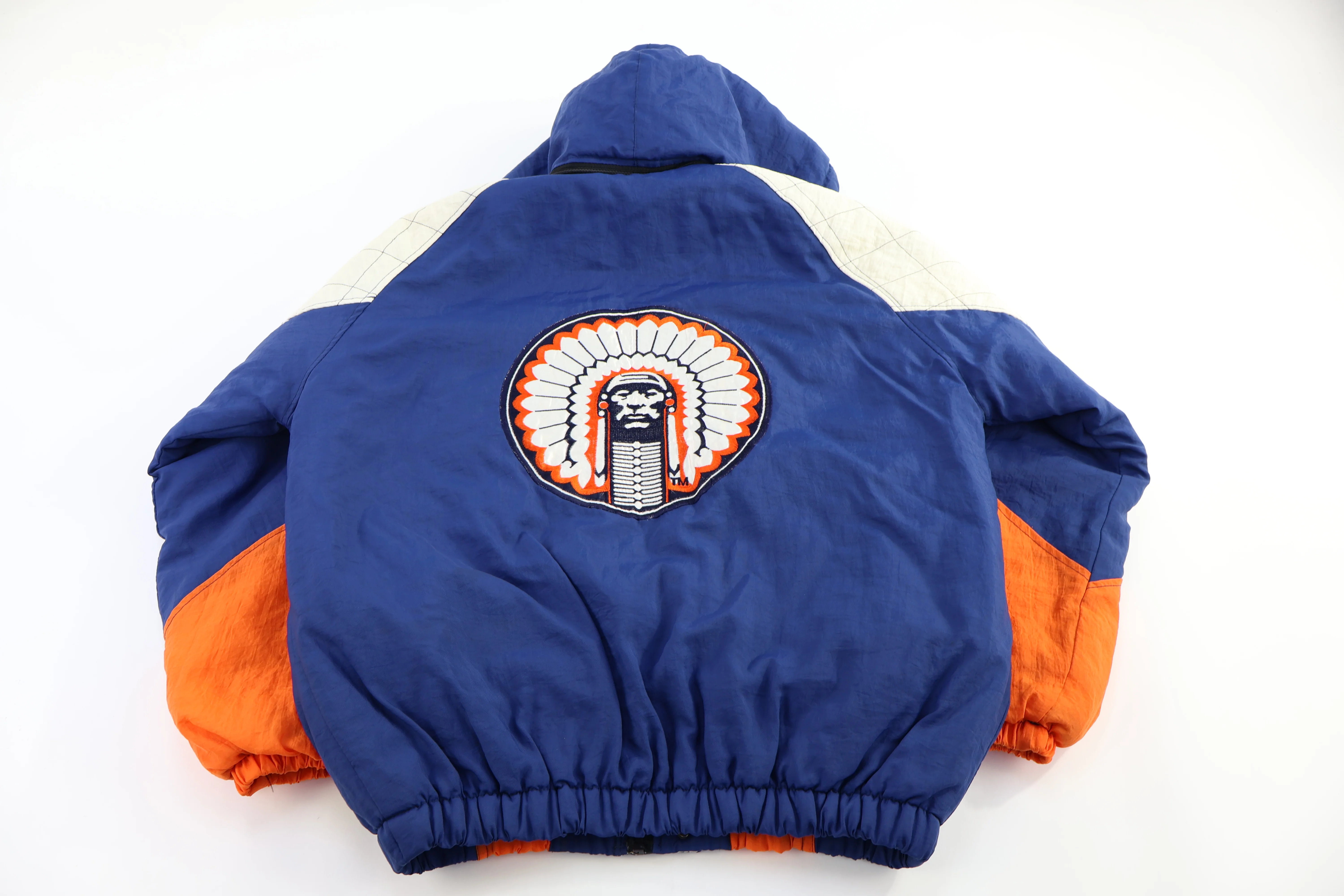 90's Starter Illinois University Full Zip Puffer Jacket - Image 3