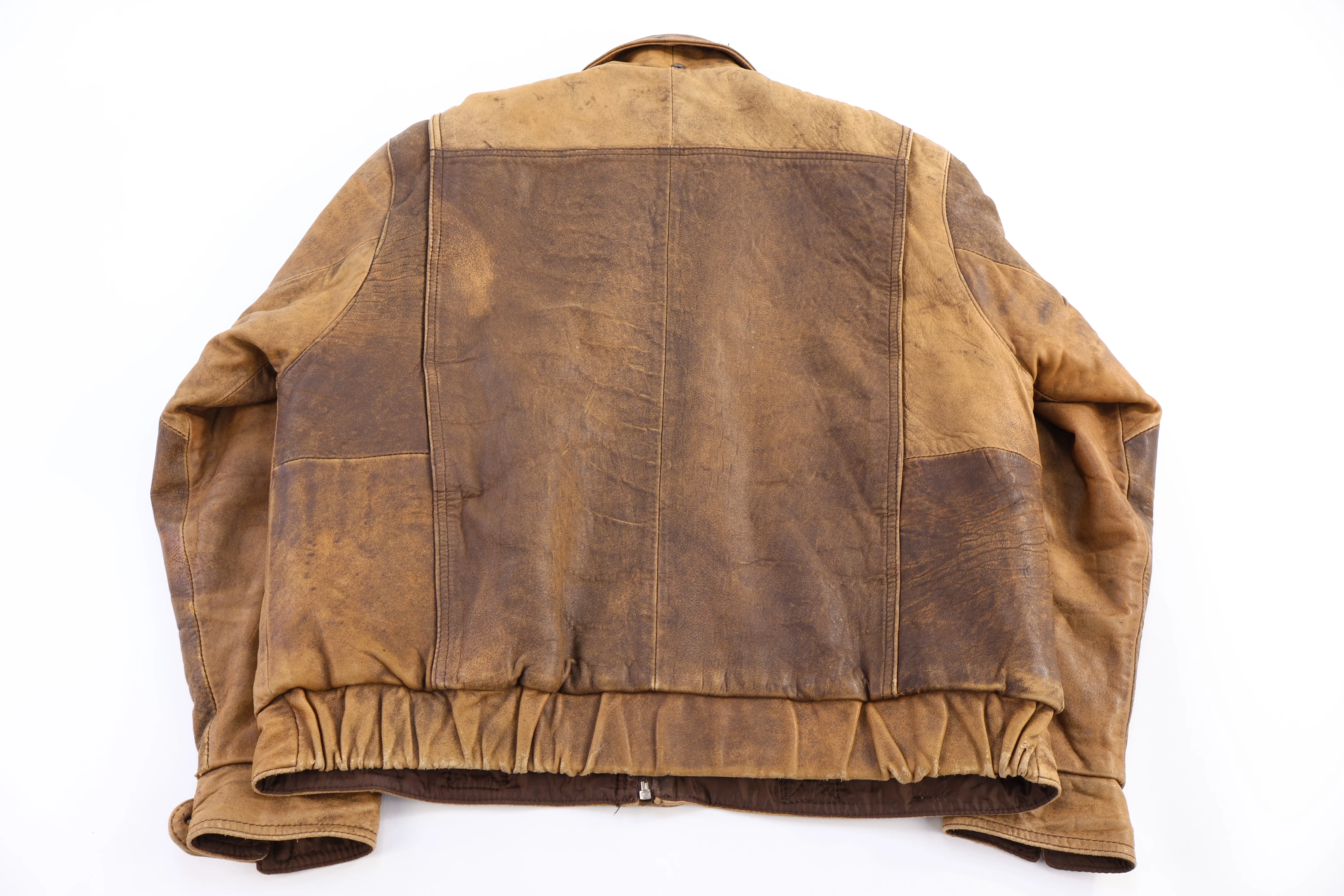 90's Startown Brown Leather Sherpa Lined Jacket - Image 2