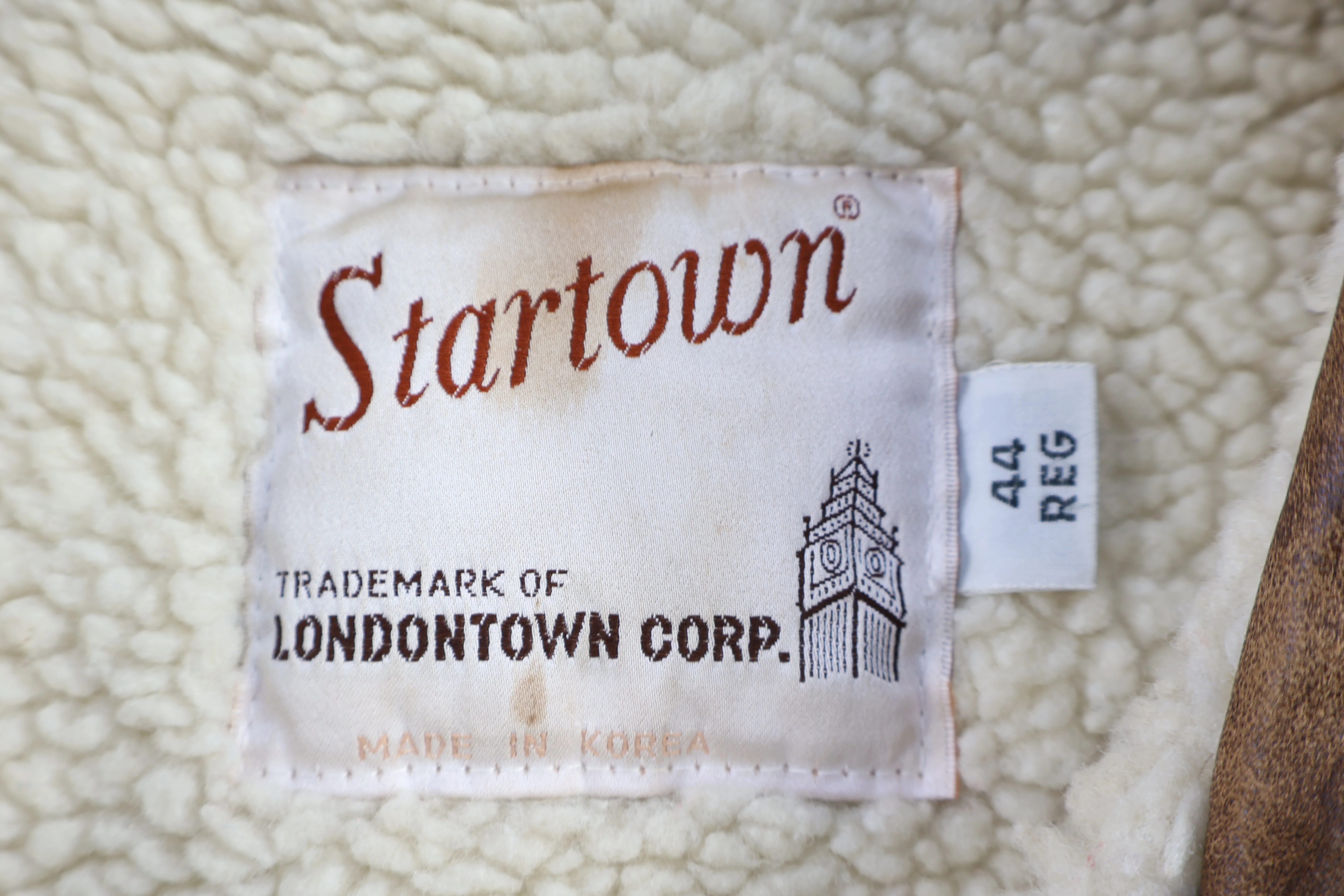 90's Startown Brown Leather Sherpa Lined Jacket - Image 3