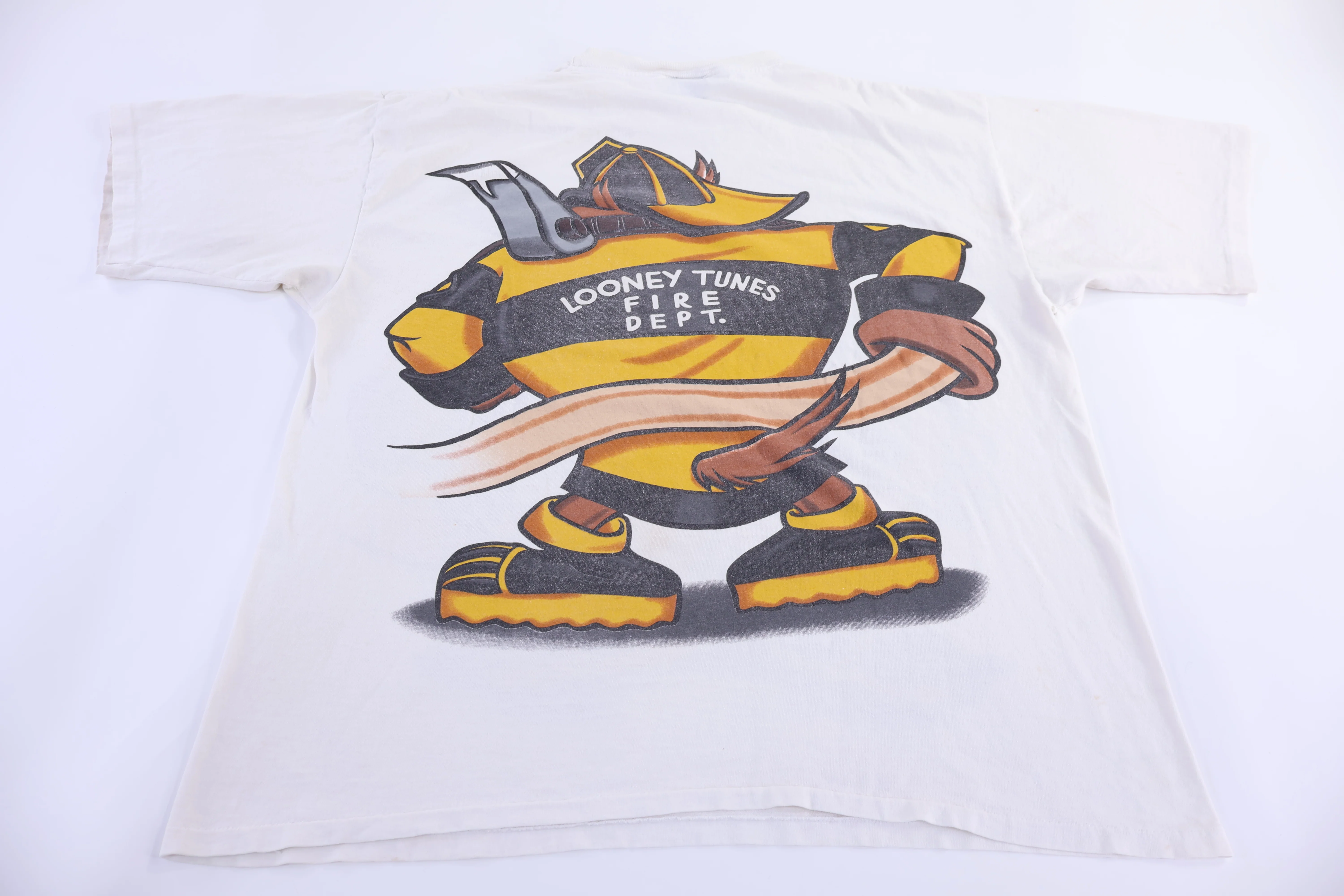 90's Taz the Devil Firefighter Graphic T-shirt - Image 2