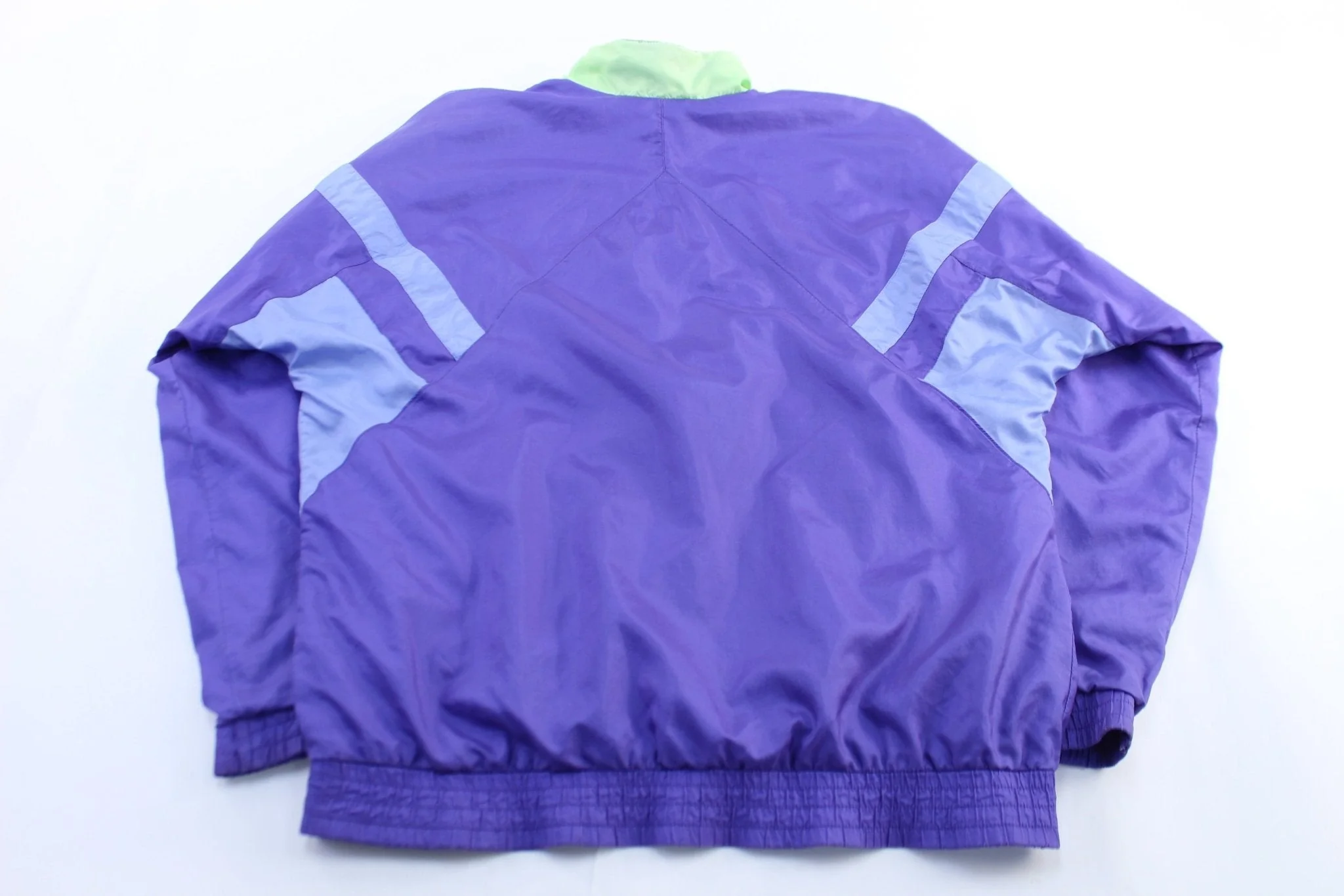 80's Adidas Embroidered Logo Neon & Purple Zip Up Jacket - Image 2