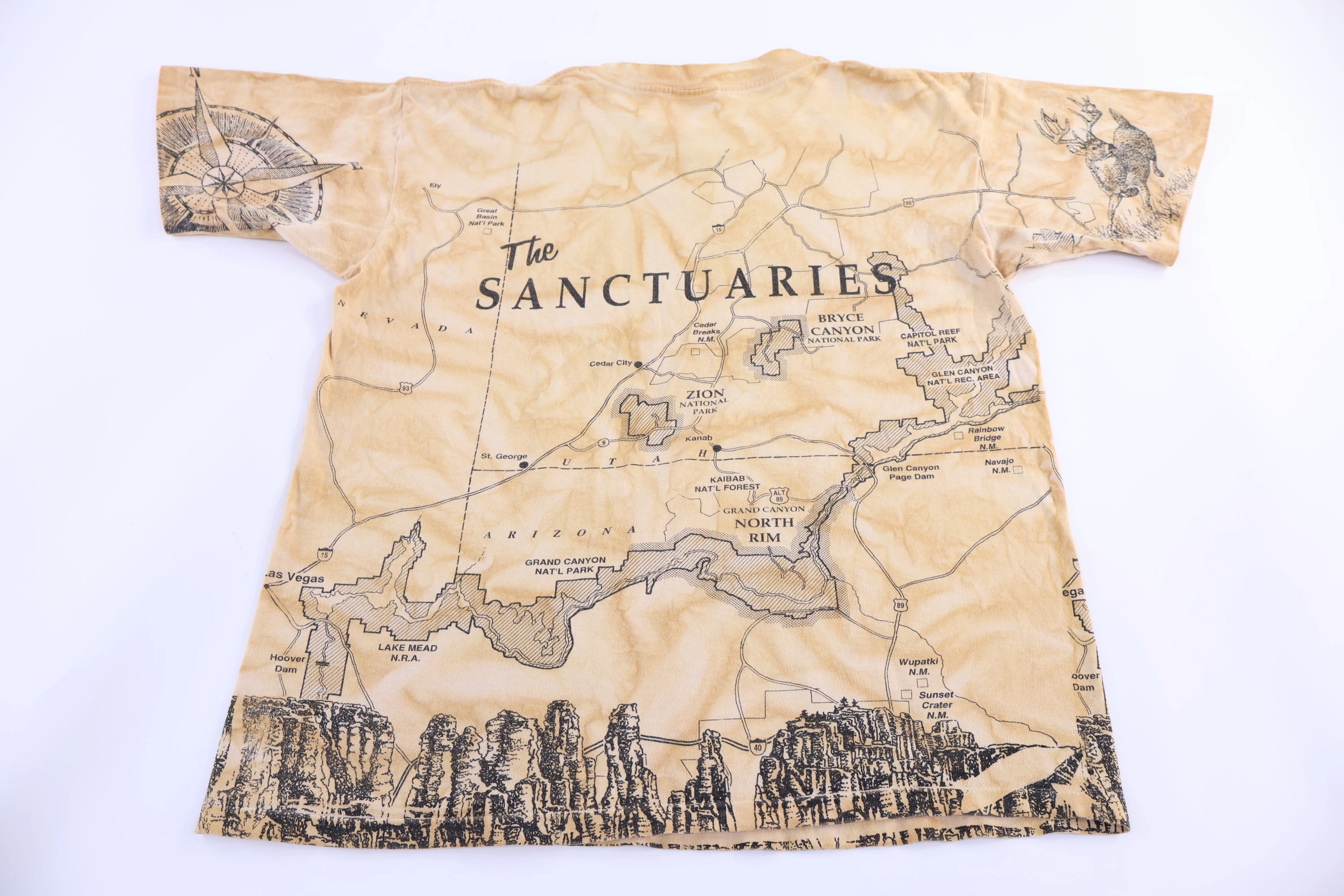 90's The Sanctuaries All Over Graphic T-shirt - Image 3