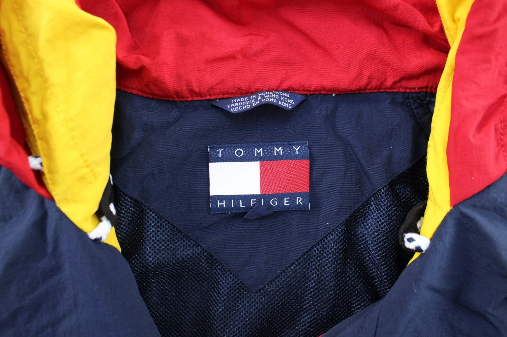 90's Tommy Hilfiger Embroidered Logo Navy Blue Zip Up Jacket - Image 4