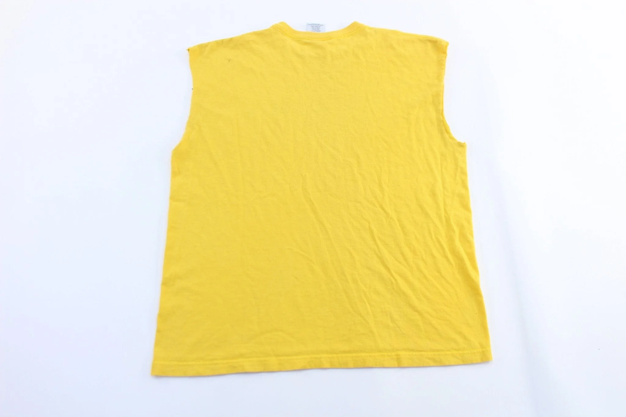 90's Tommy Hilfiger Jeans Yellow Tank Top - Image 2