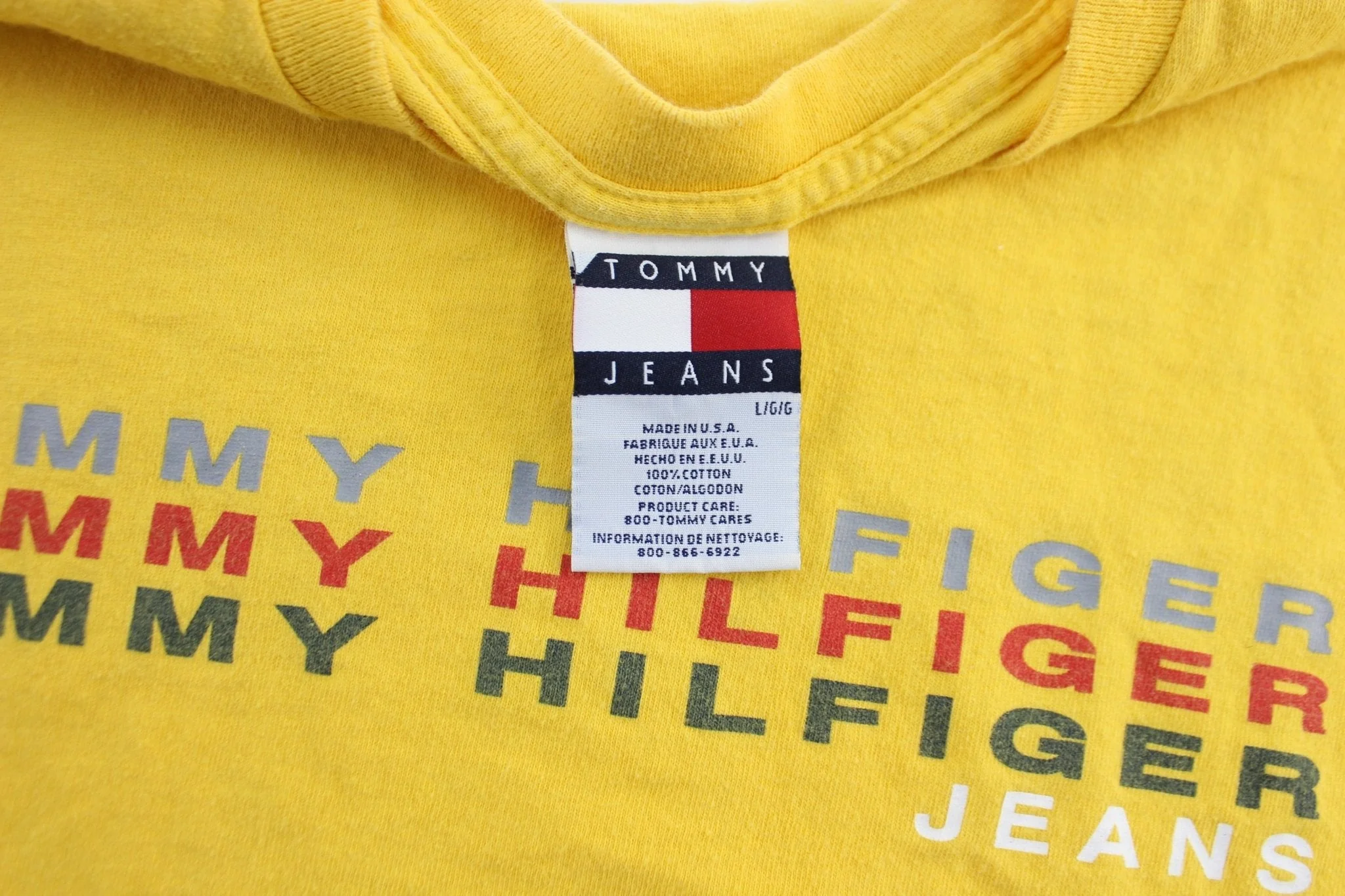 90's Tommy Hilfiger Jeans Yellow Tank Top - Image 4