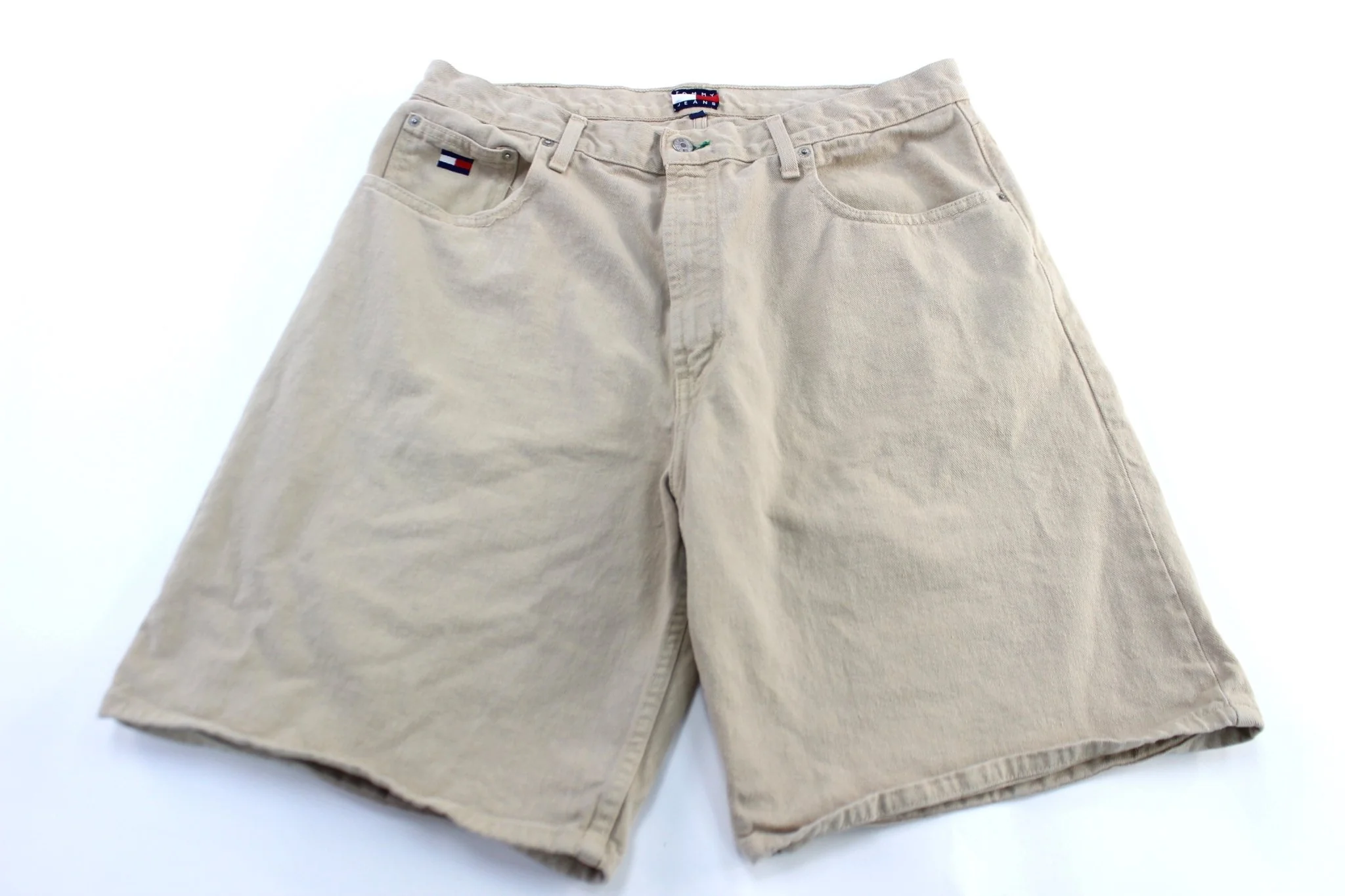90's Tommy Hilfiger Logo Patch Beige Shorts