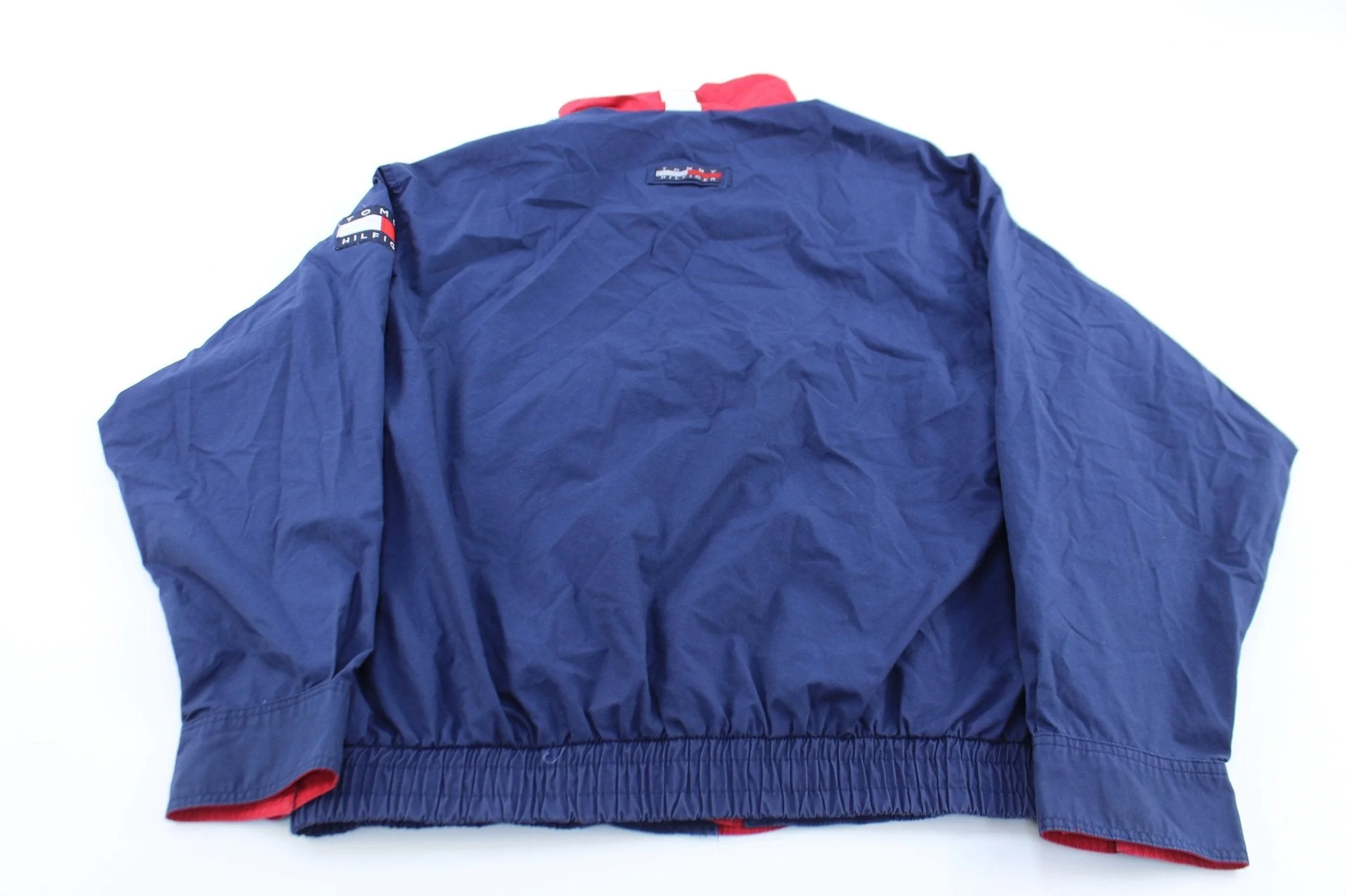 90's Tommy Hilfiger Logo Patch Blue Zip Up Jacket - Image 2