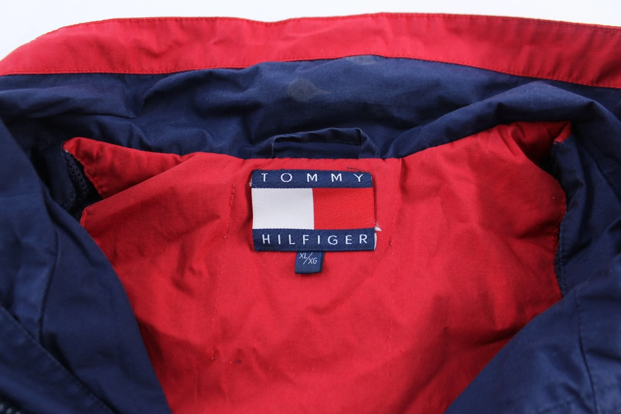 90's Tommy Hilfiger Logo Patch Blue Zip Up Jacket - Image 4