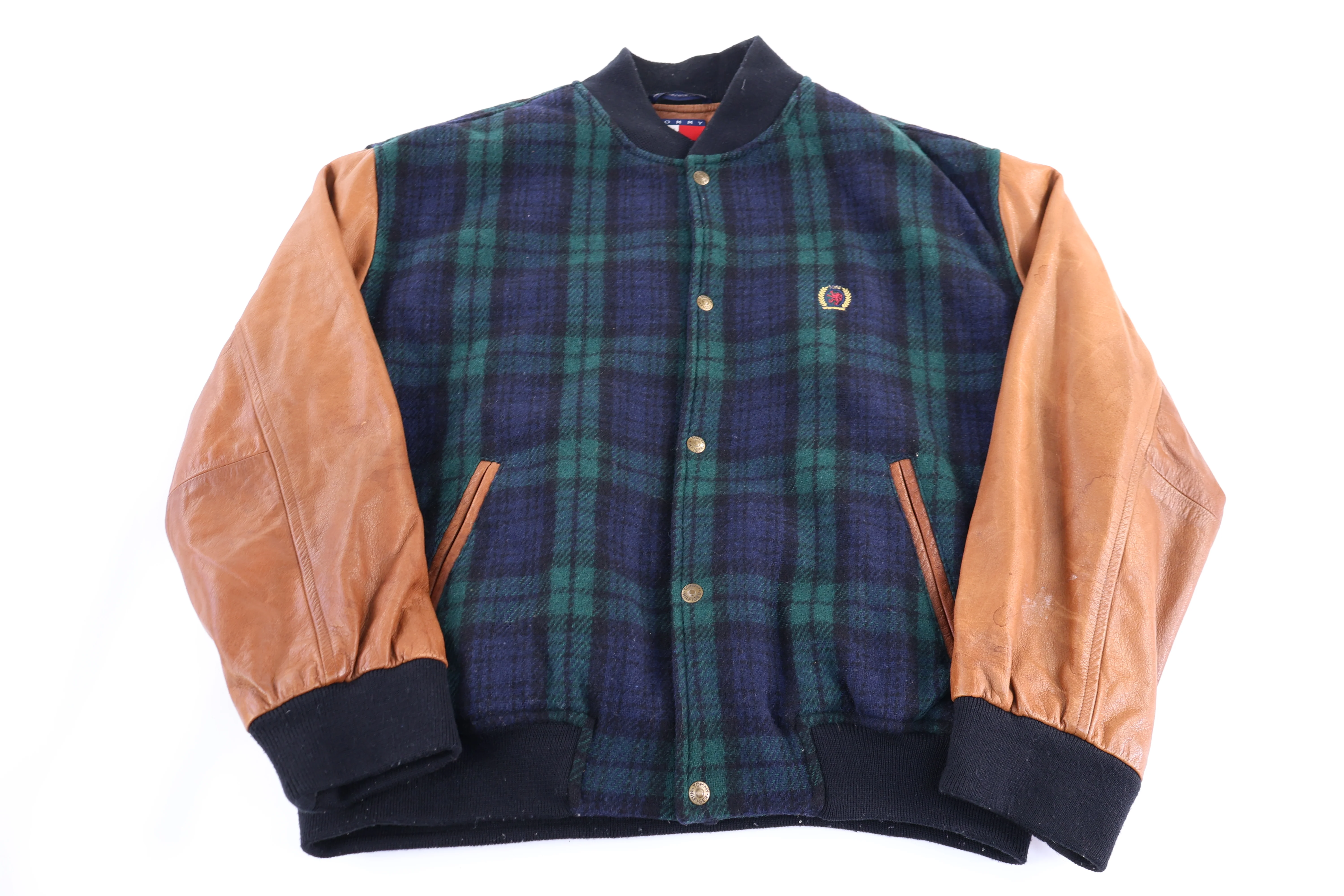 90's Tommy Hilfiger Plaid Bomber Jacket