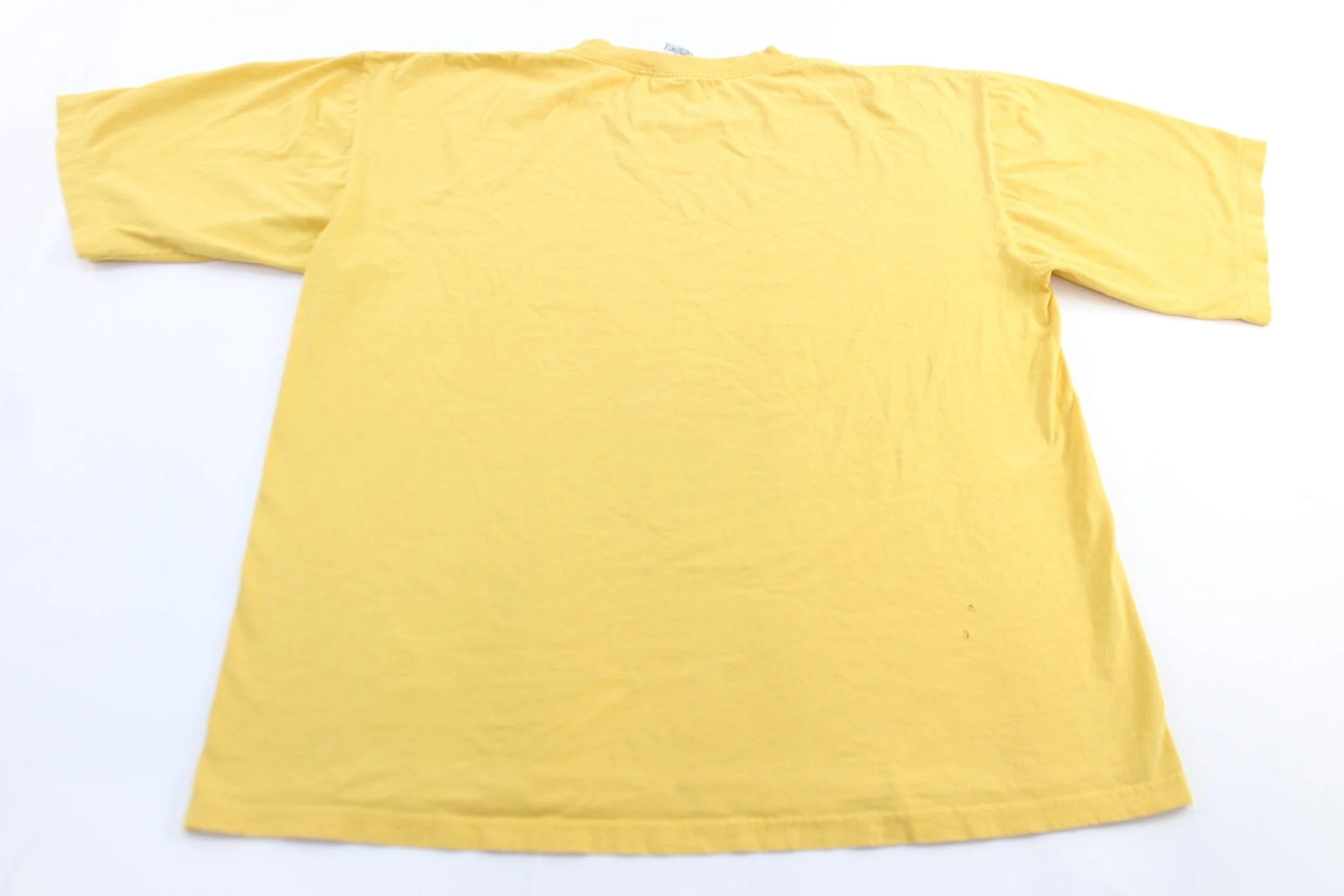 90's Tommy Hiliger Crest Logo Yellow T-Shirt - Image 2