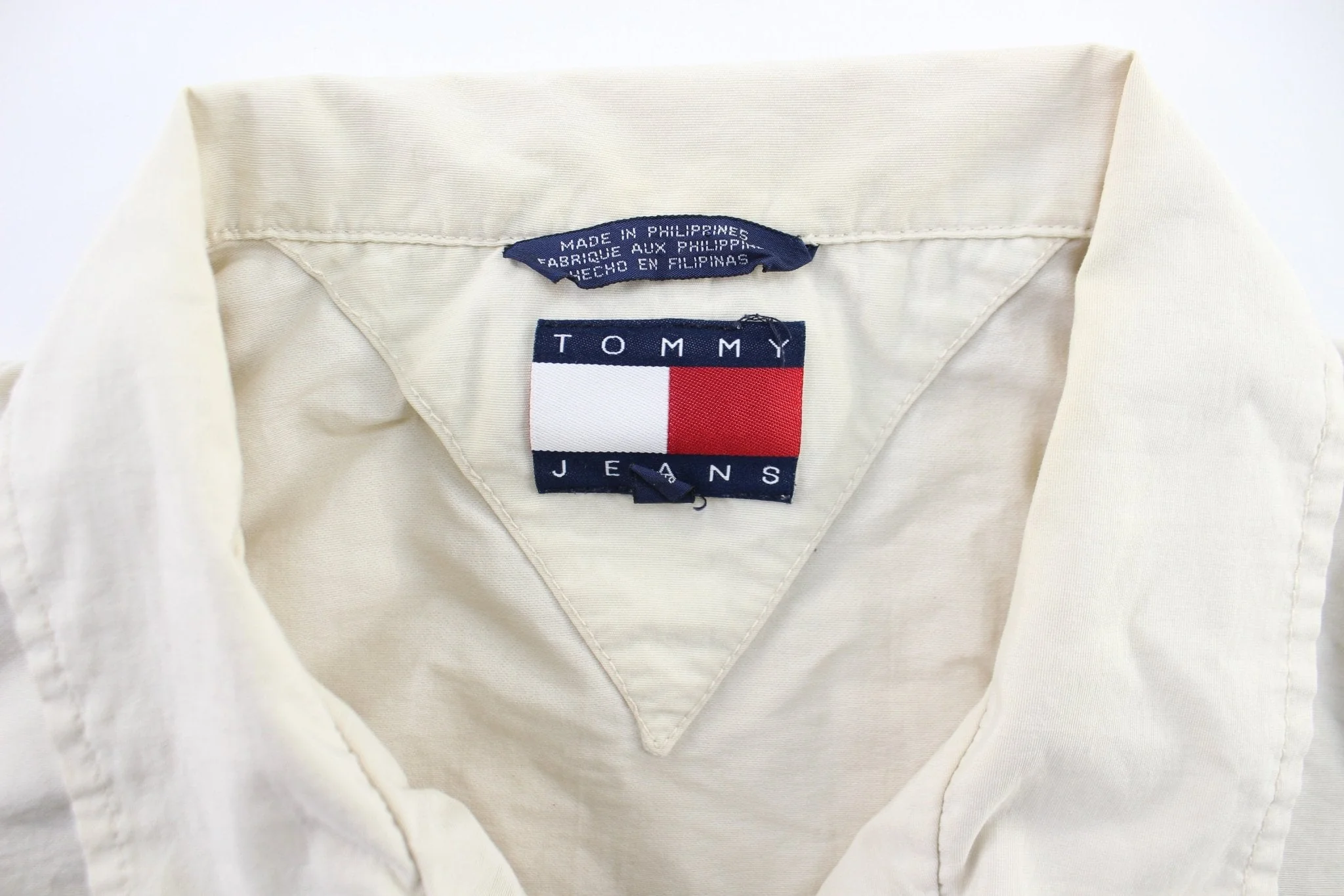 90's Tommy Jeans Logo Patch White Zip Up Jacket - Image 4