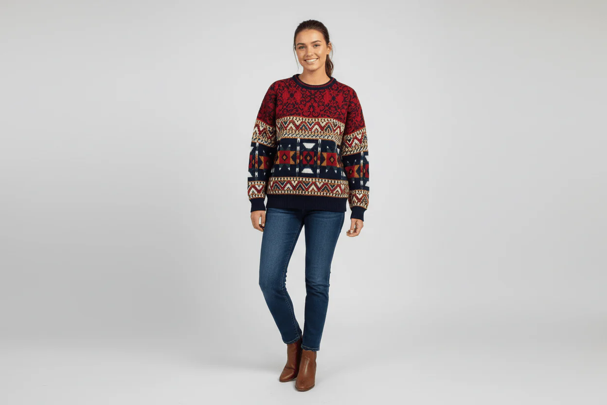 90's Trend Basics Multipatterned Knit Sweater