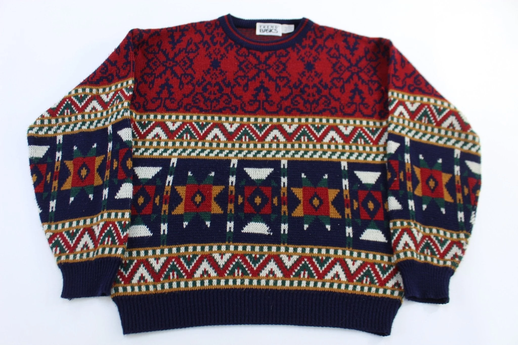 90's Trend Basics Multipatterned Knit Sweater - Image 2