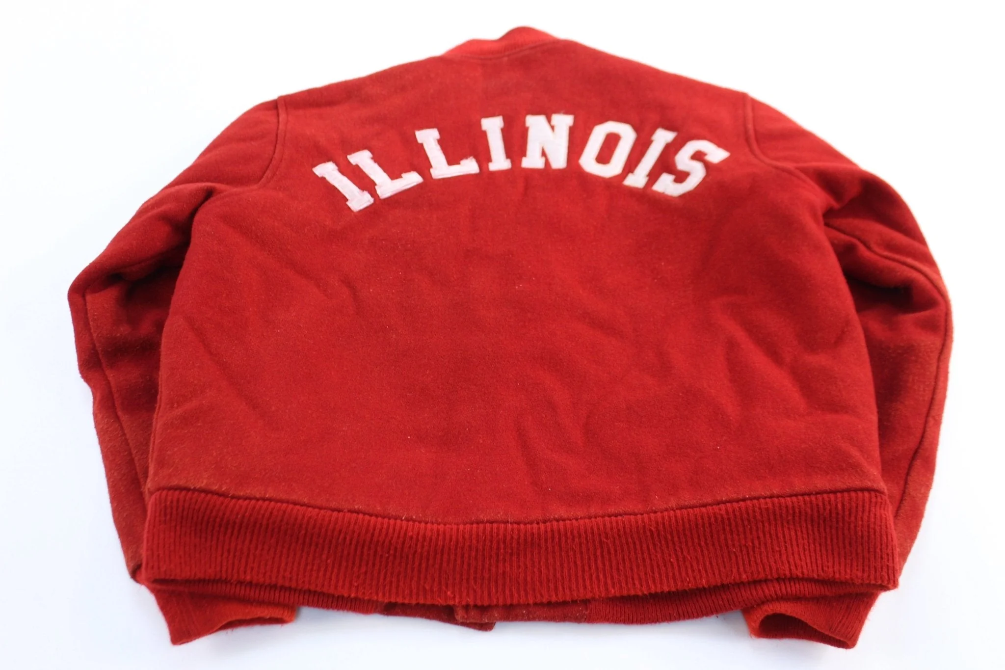 90's University of Illinois Chalk Line Wool Varsity Jacket - Image 2