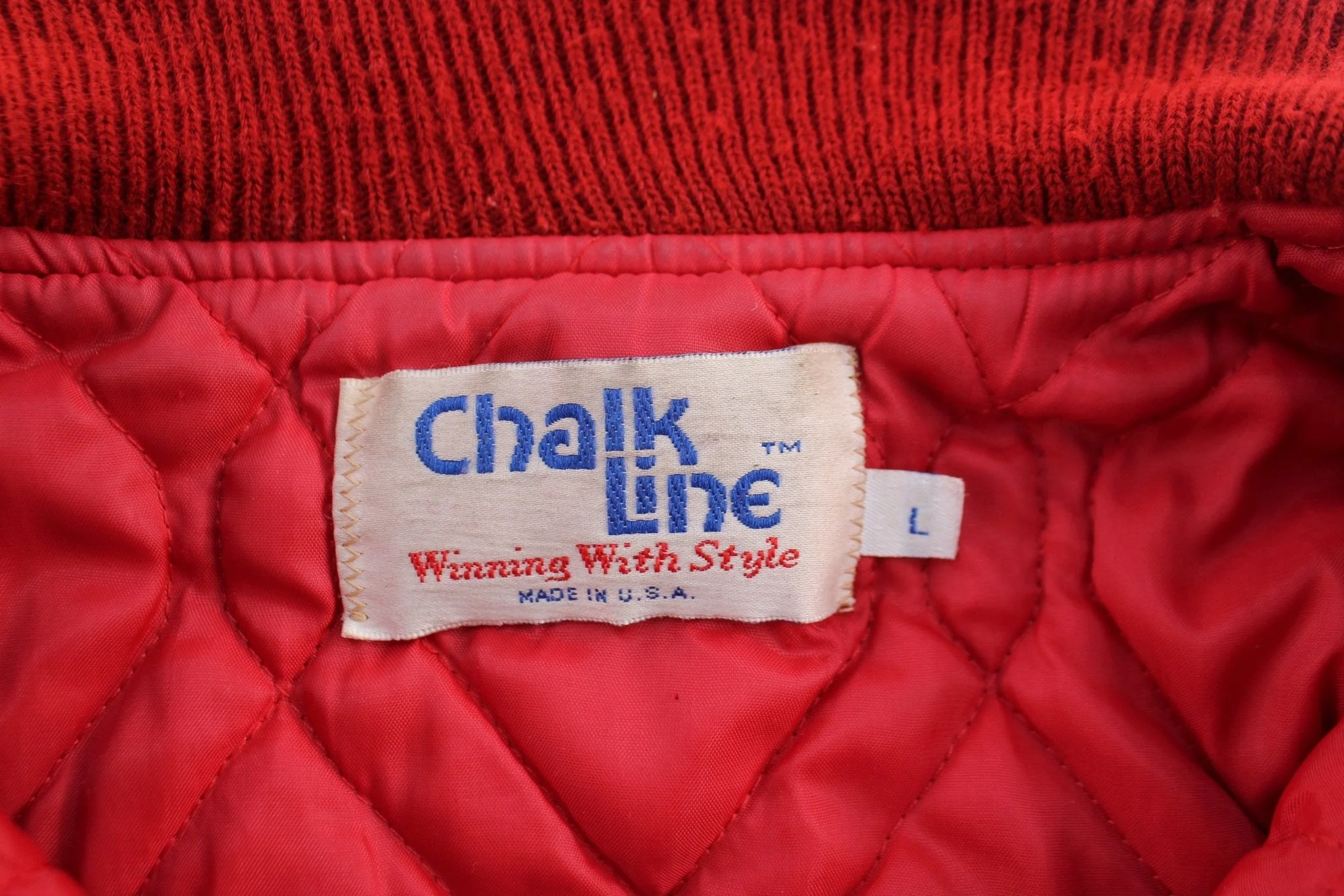 90's University of Illinois Chalk Line Wool Varsity Jacket - Image 3