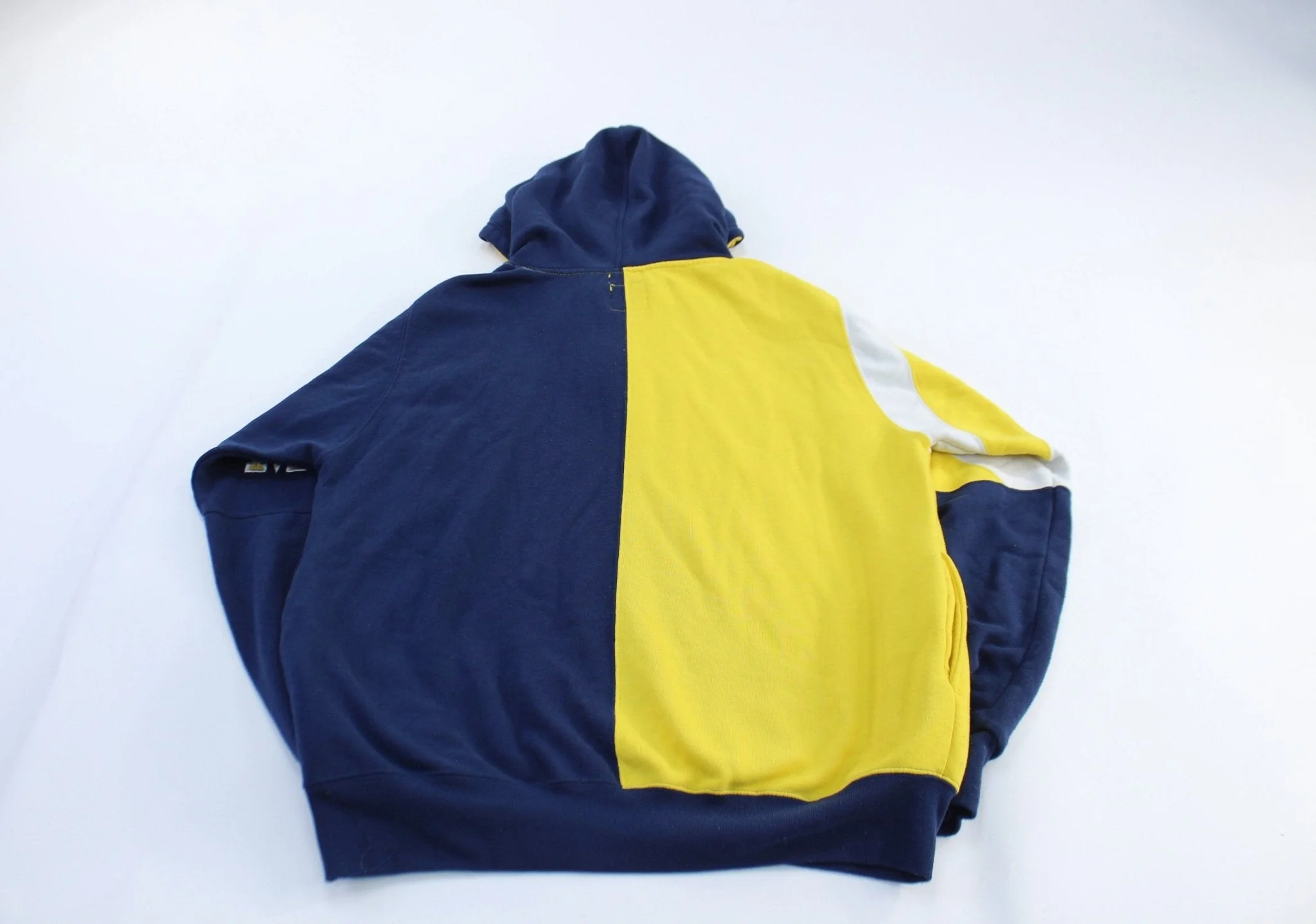 90's University of Michigan Wolverines Colorblock Starter Pullover Hoodie - Image 2