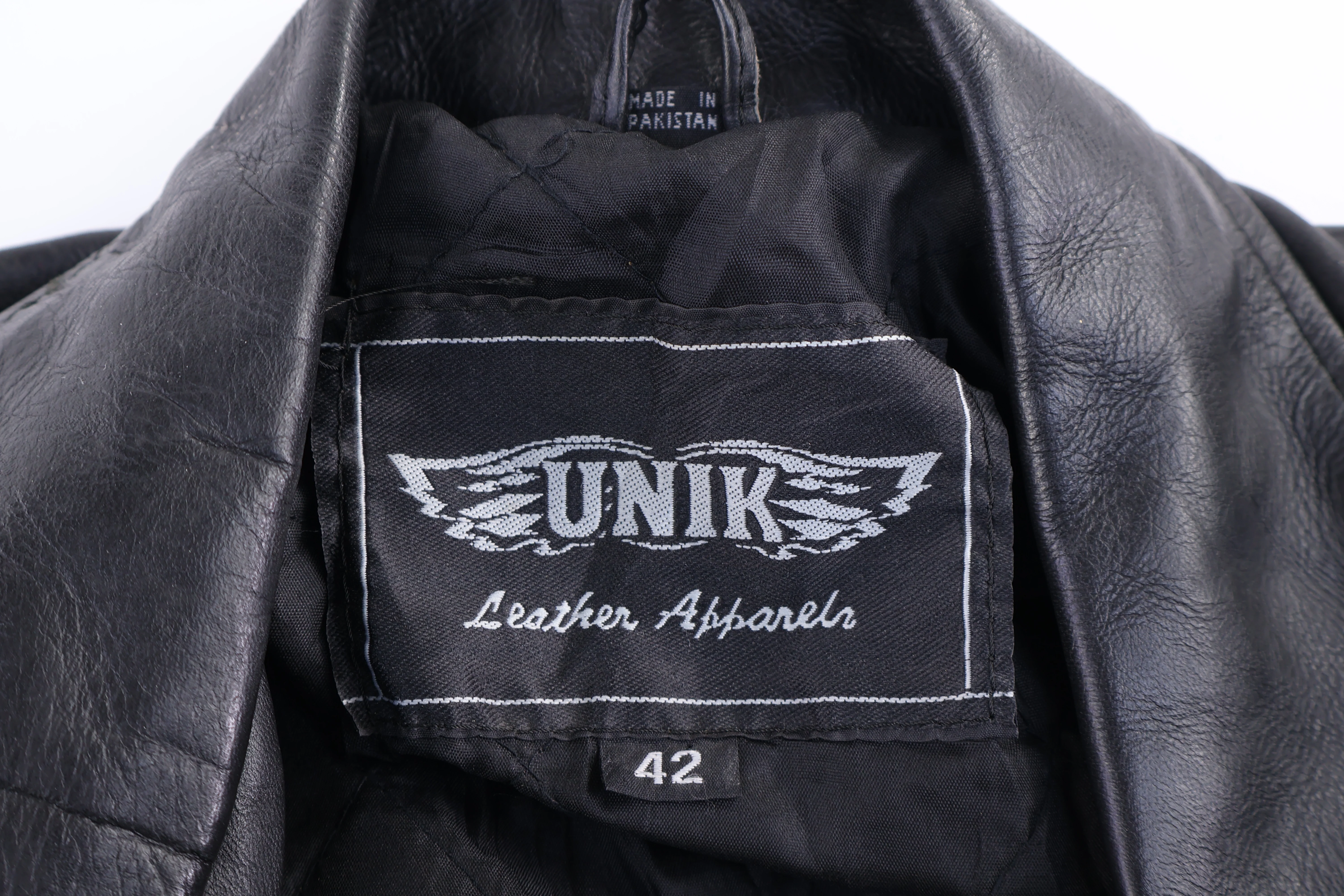 90's Unki Black Full Zip Leather Jacket - Image 3