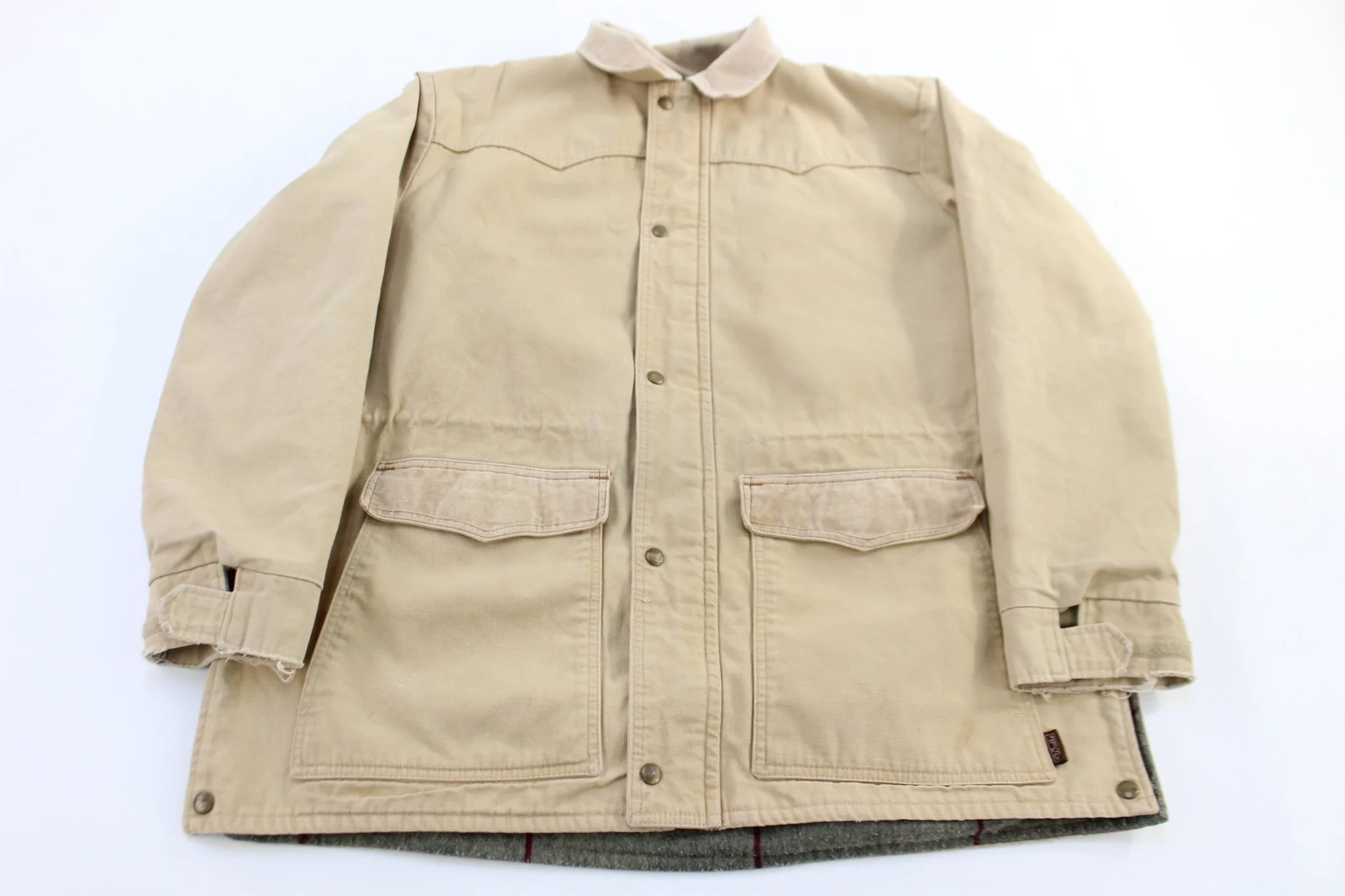 90's Wall's Tan Blanket Lined Chore Jacket
